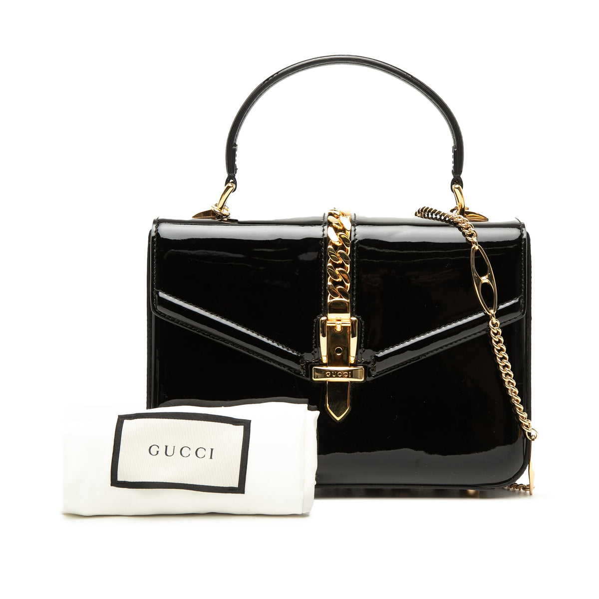 Gucci Mini Patent Sylvie 1969 Top Handle Bag