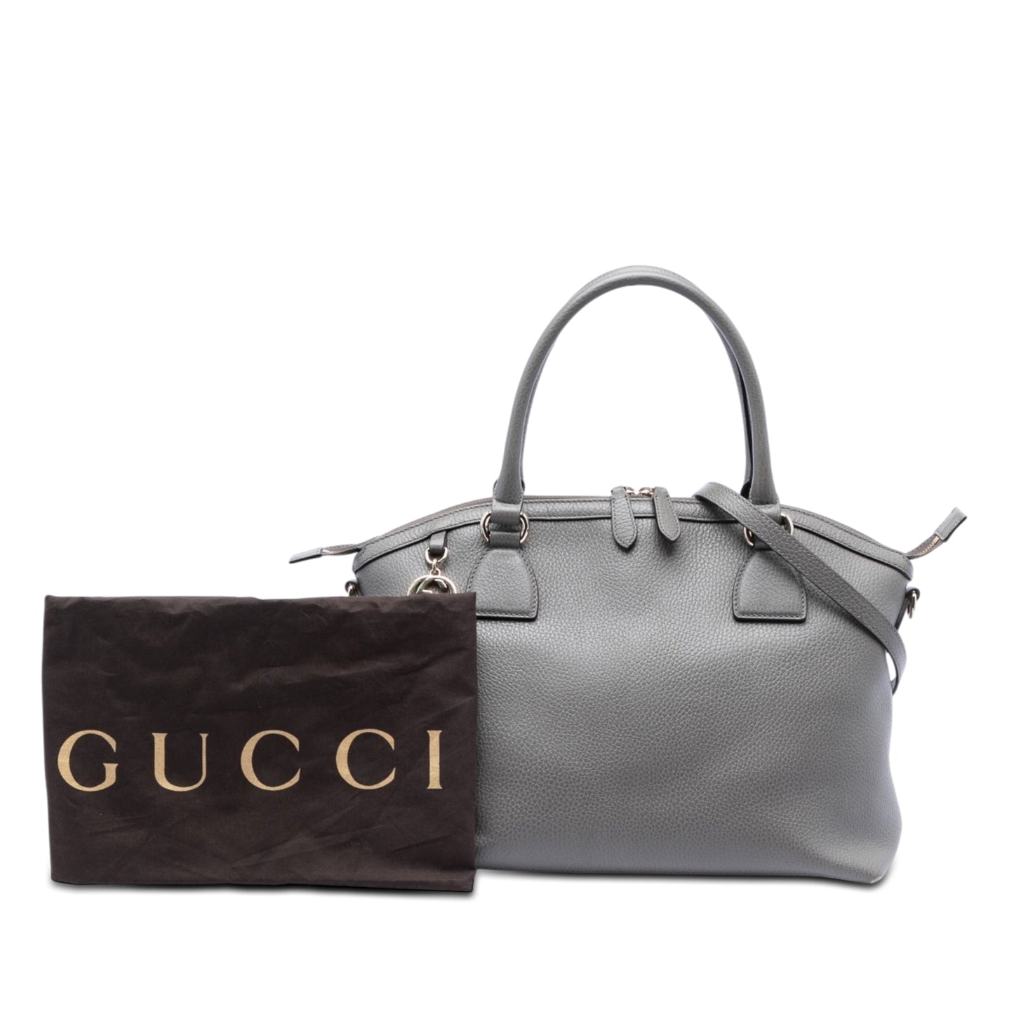 Gucci Medium Calfskin GG Charm Dome Satchel