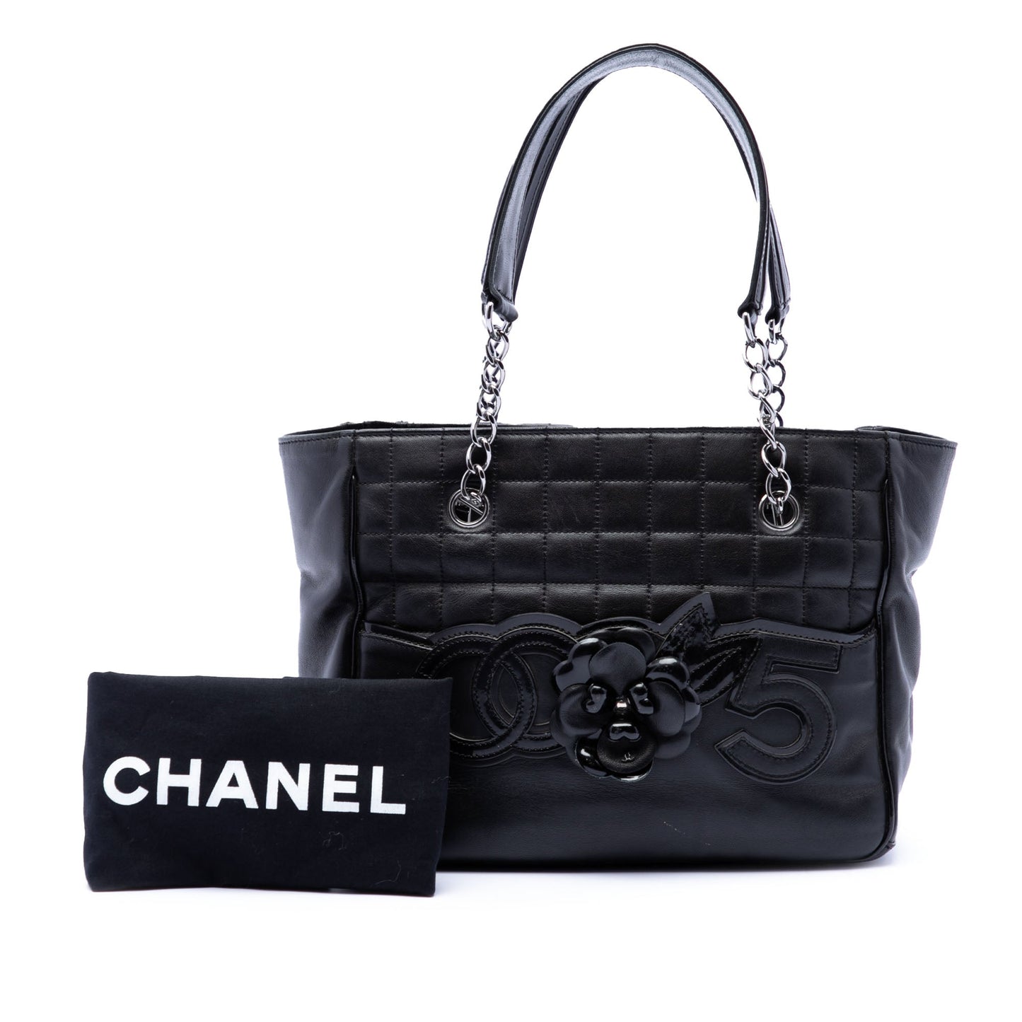Chanel CC Choco Bar Lambskin Camellia No 5 Tote