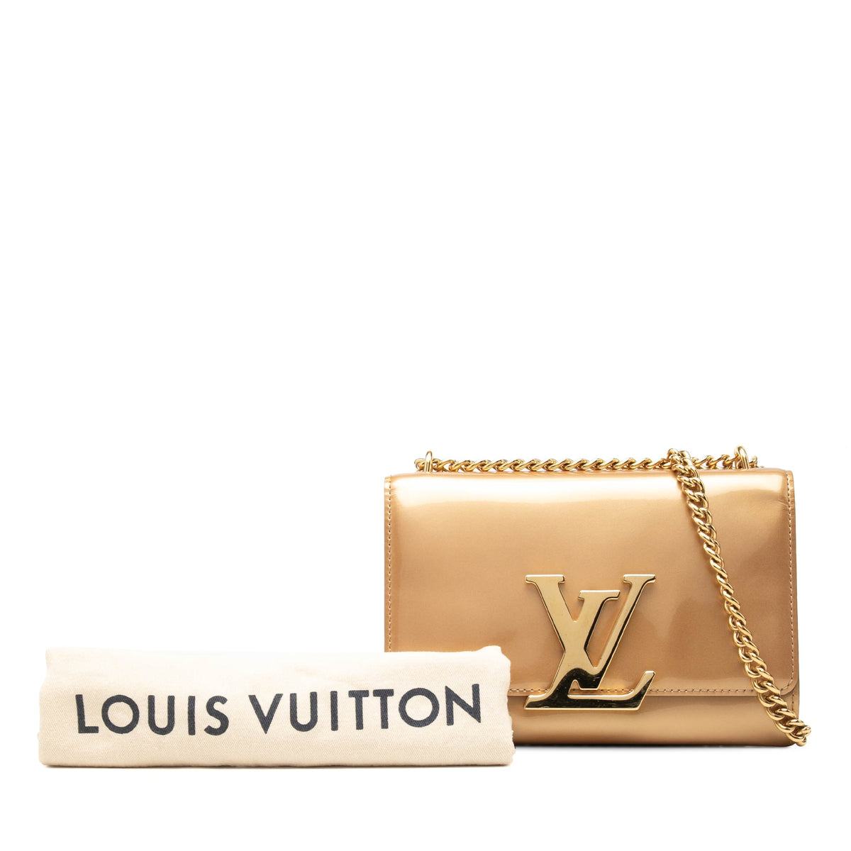 Louis Vuitton Vernis Louise Sliding Chain MM — Gold