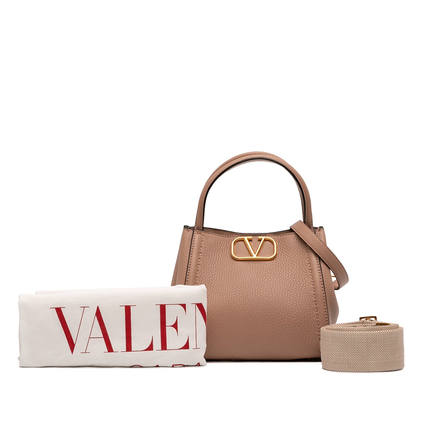 Valentino Small Grainy Calfskin Alltime Satchel