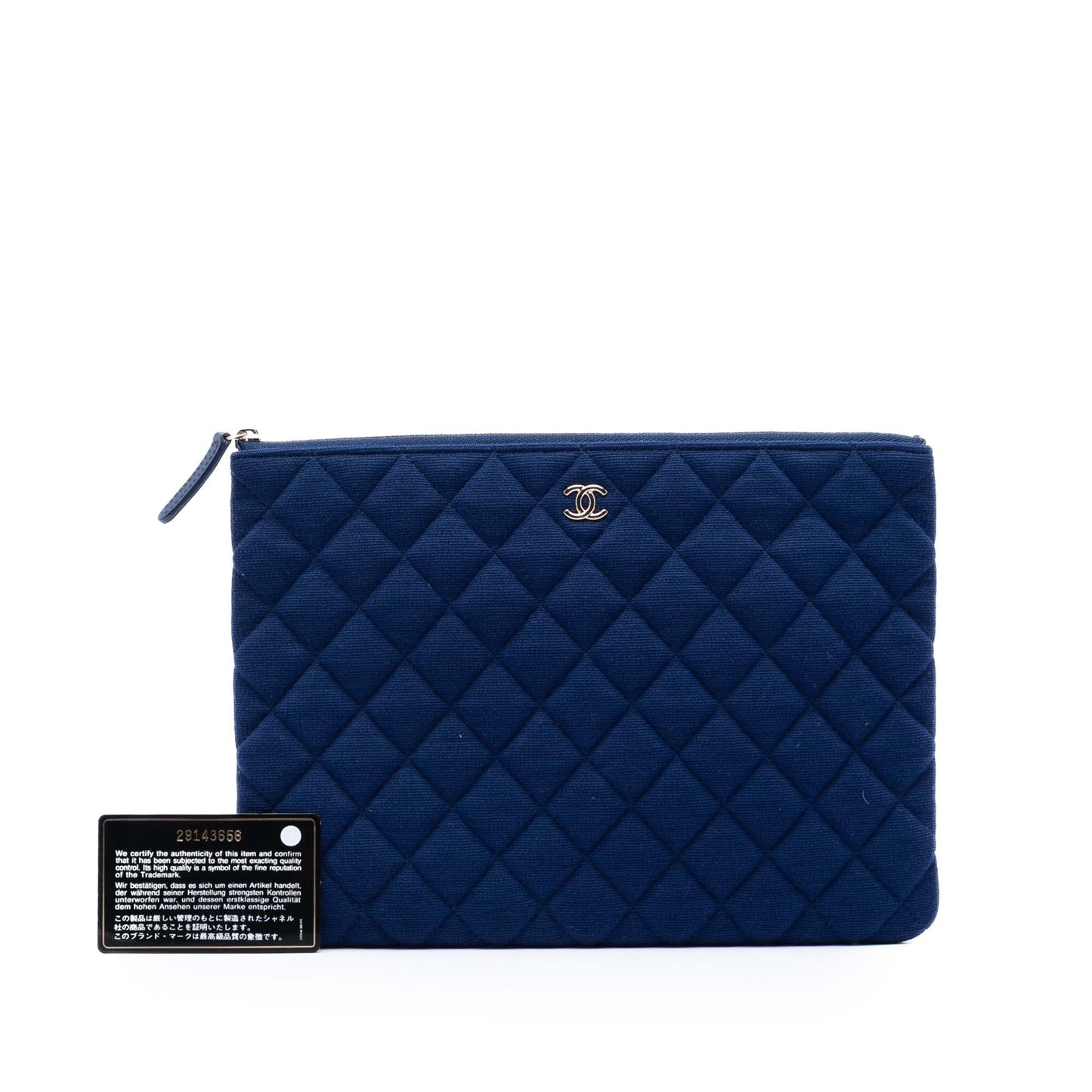 Chanel Medium Quilted Jersey O Case Clutch