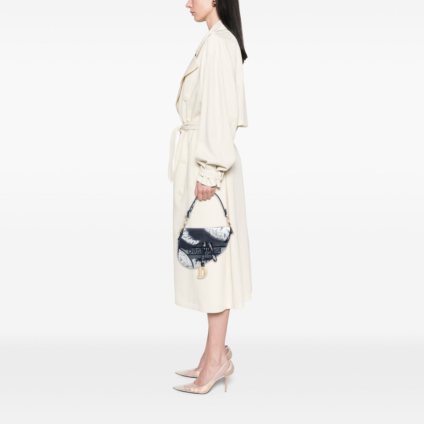 Canvas Embroidered Tie Dye Saddle Bag