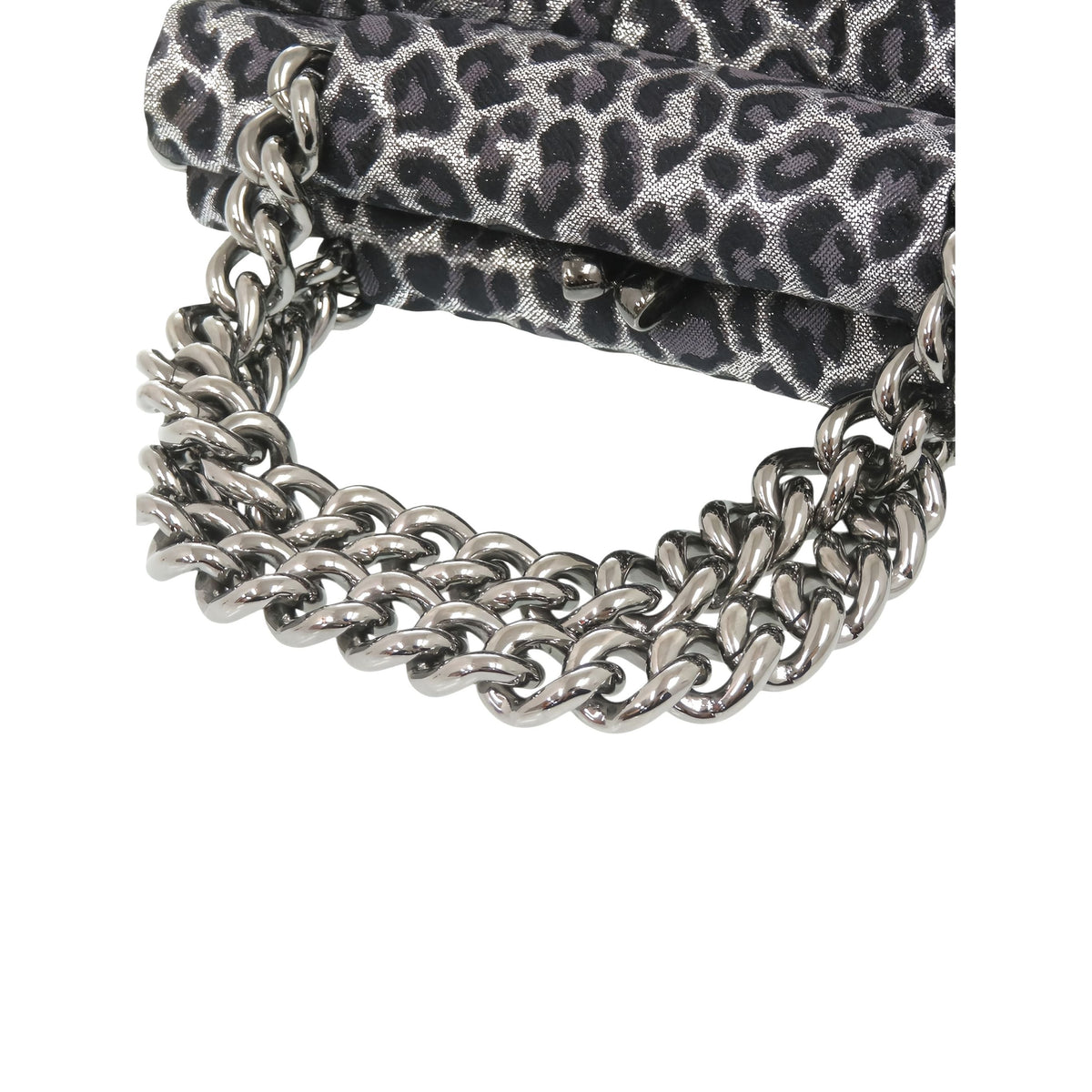 Christian Louboutin Canvas Leopard Print High Heels Shoulder Bag — Gray