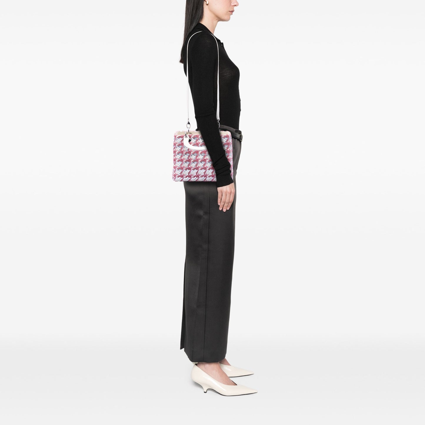 Dior Medium Lambskin And Tweed Lady Dior