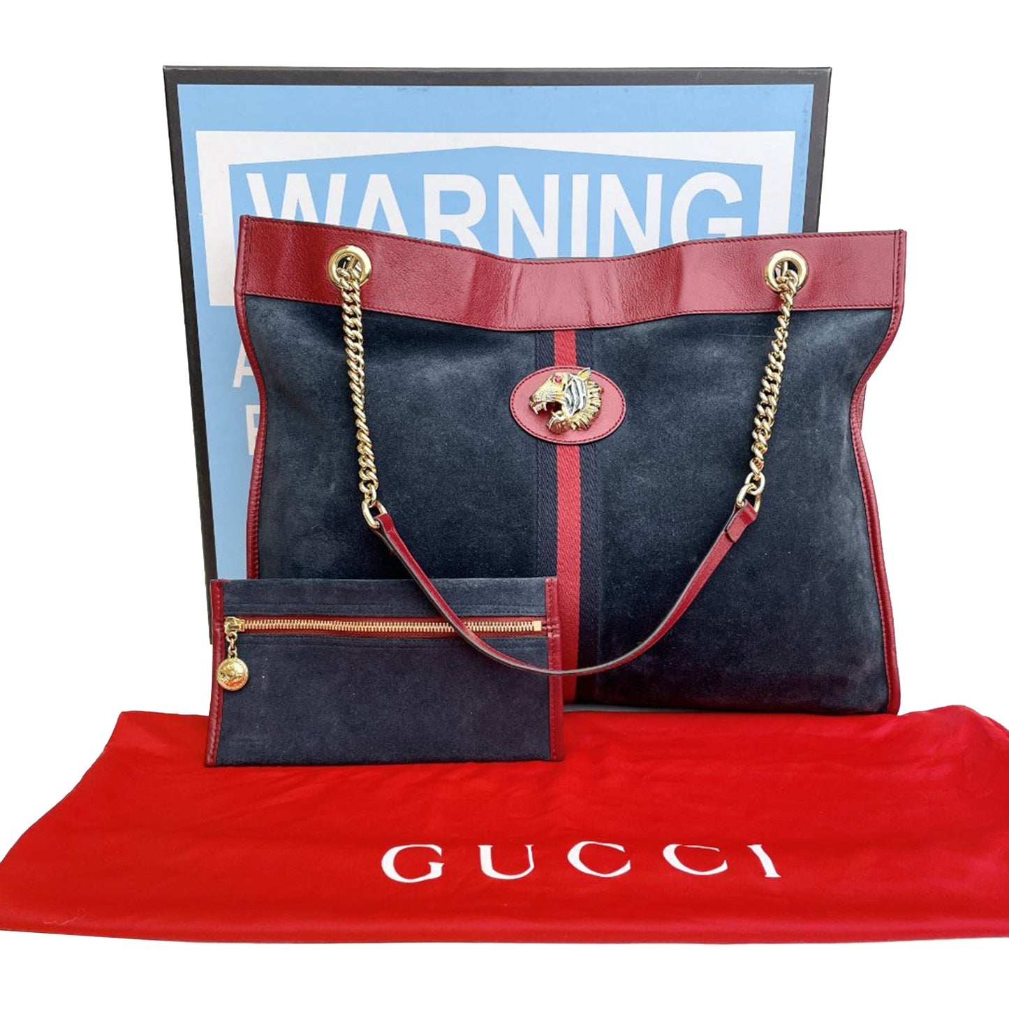 Gucci Large Web Suede Rajah Tote