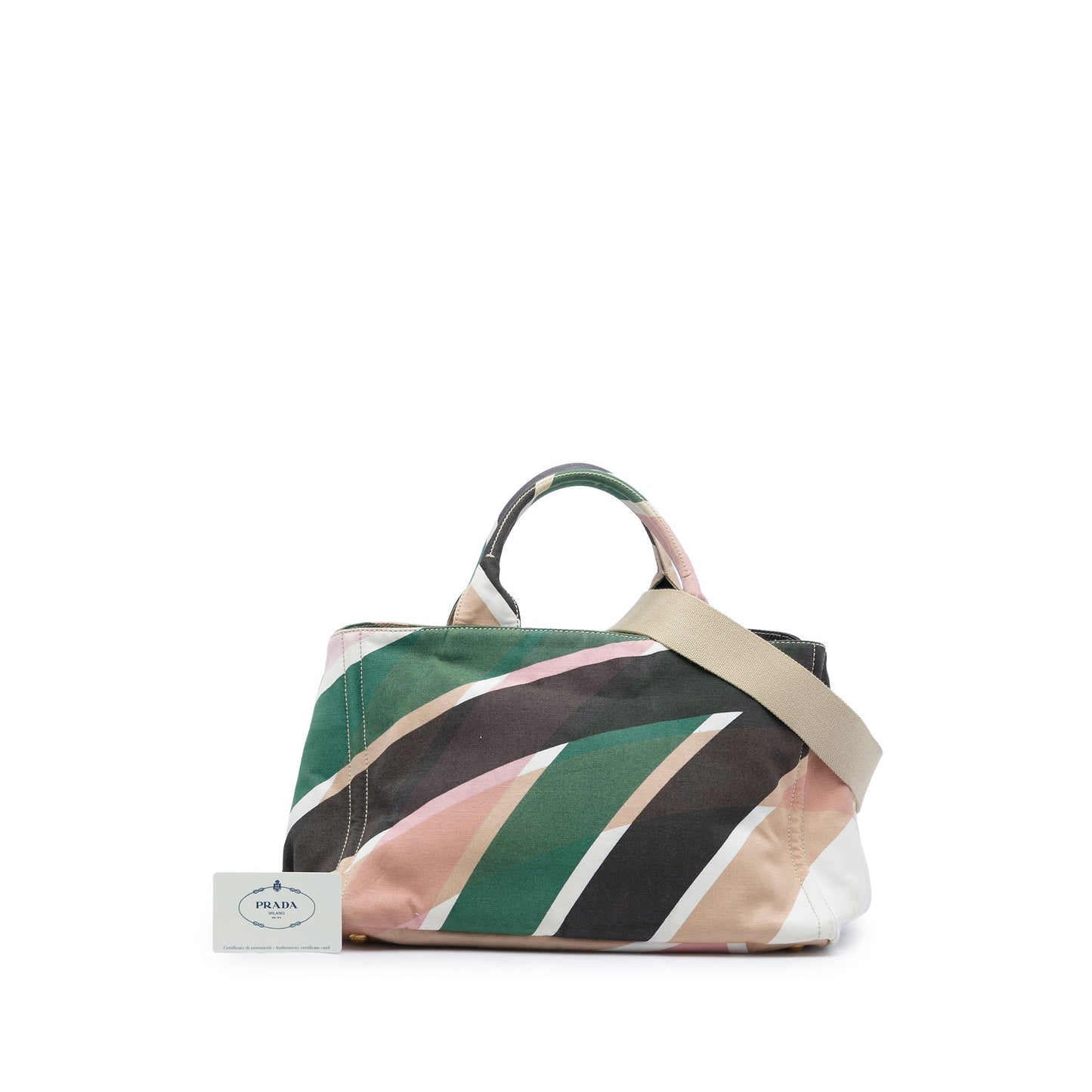 Prada Multicolor Printed Canvas Canapa Satchel