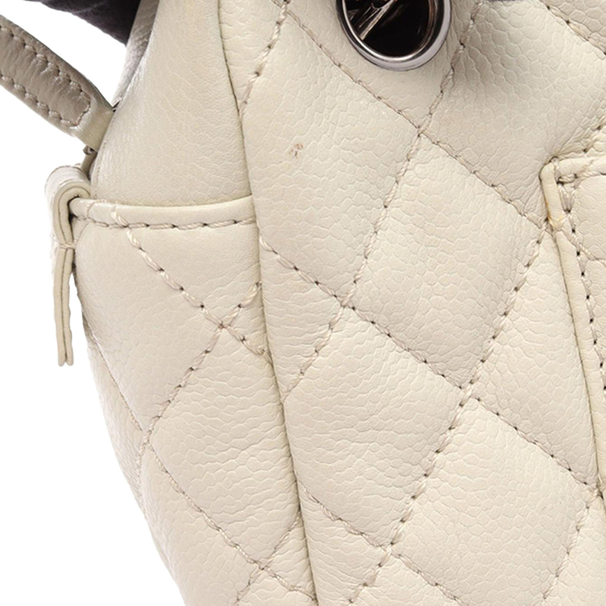 Chanel Large Quilted Caviar Reissue Camera Bag — White