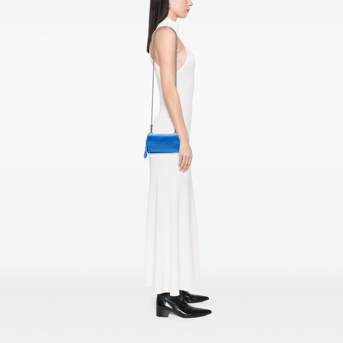 Bottega Veneta Small Calfskin Intrecciomirage Embossed Butterfly Chain Crossbody