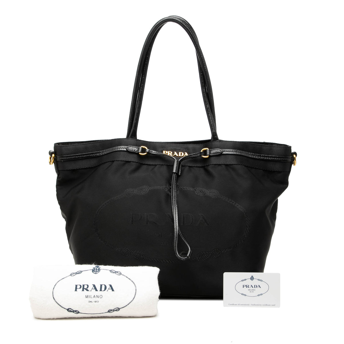 Prada Tessuto Canapa Logo Satchel