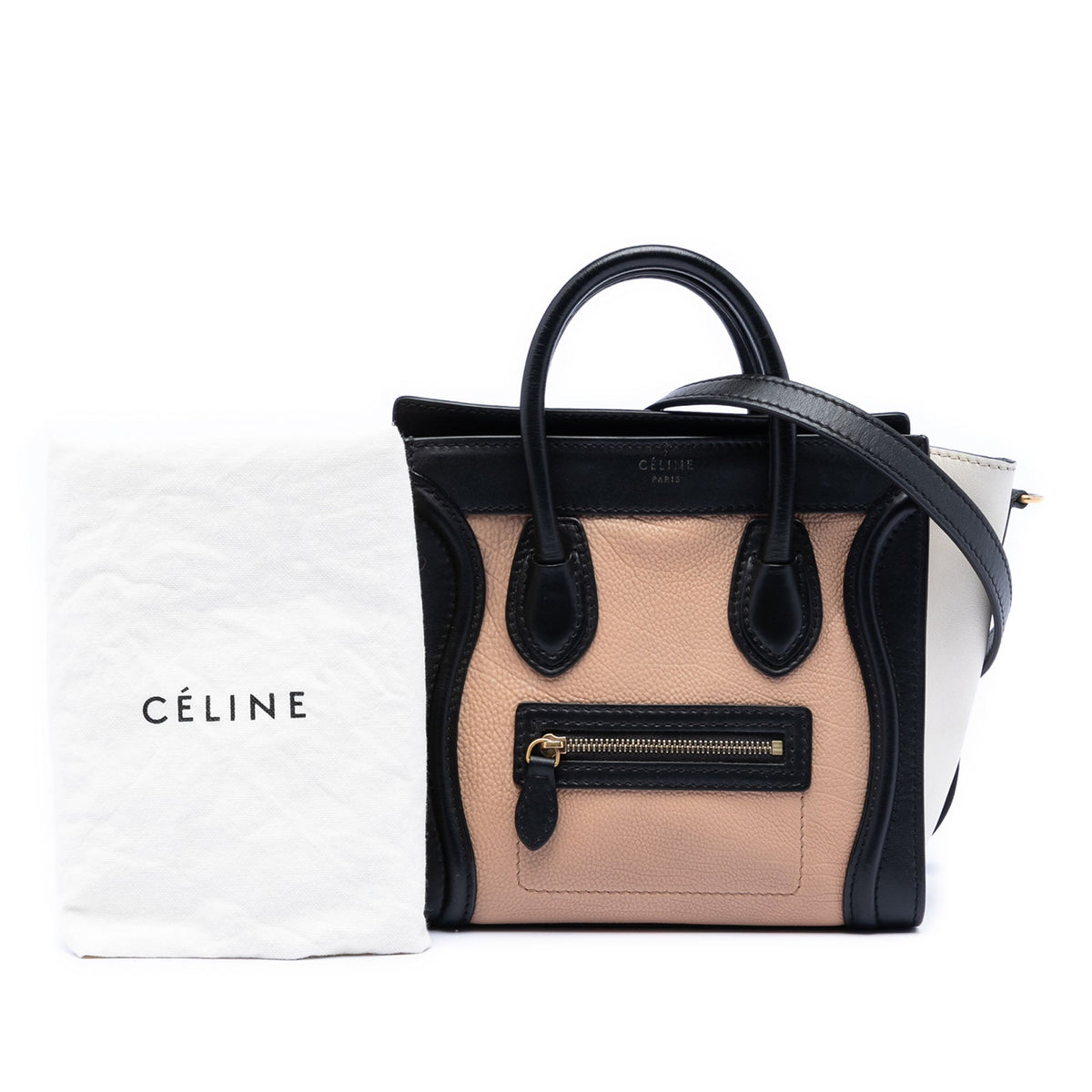 Celine Nano Tricolor Leather Luggage Tote