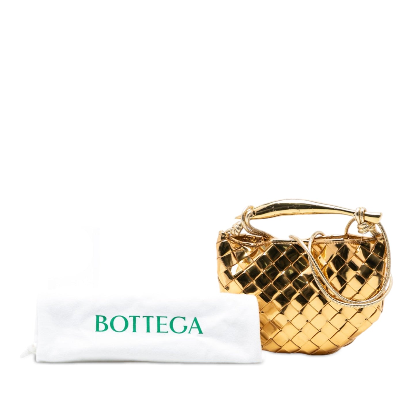 Baby Metallic Lambskin Intrecciato Sardine
