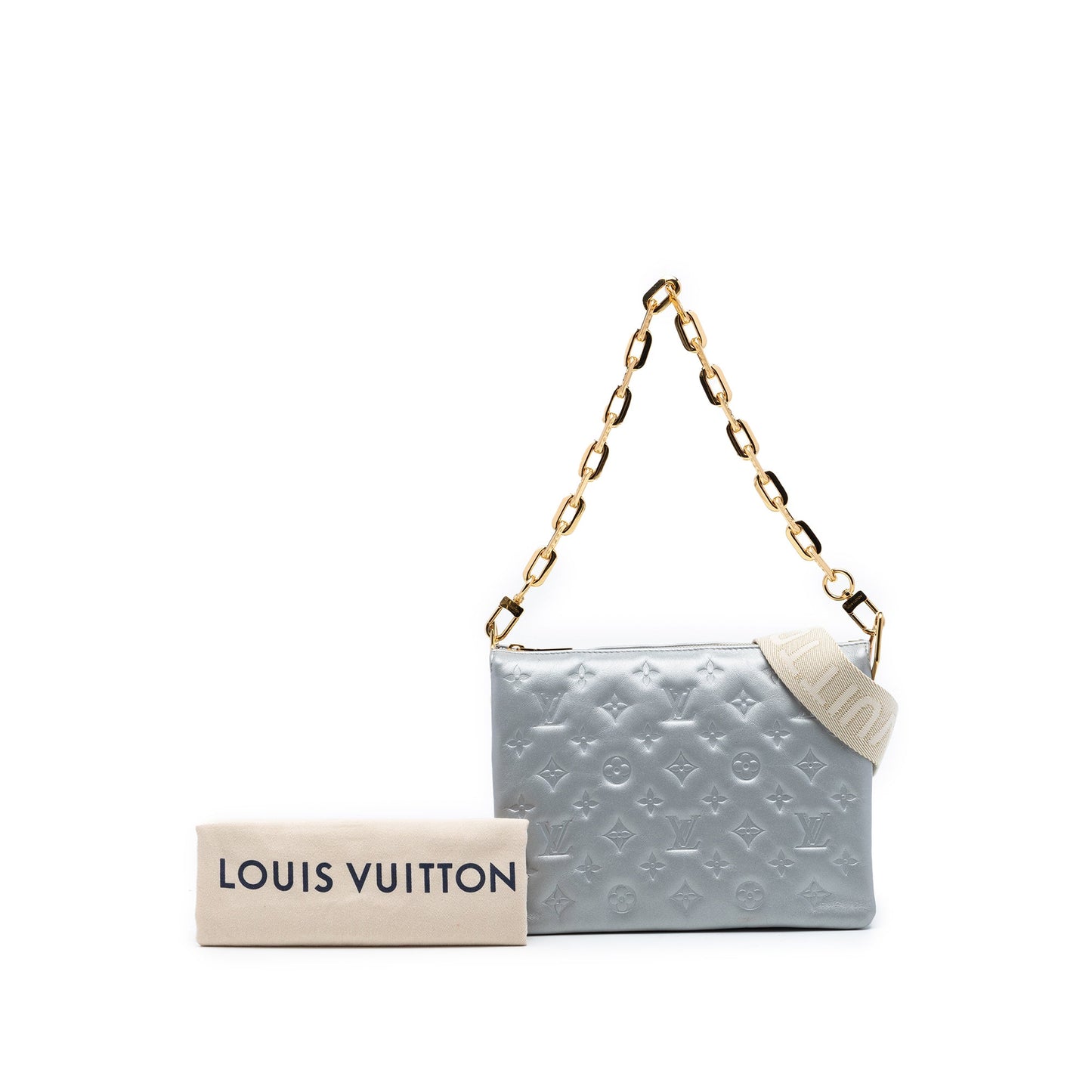 Louis Vuitton Monogram Embossed Puffy Lambskin Coussin PM
