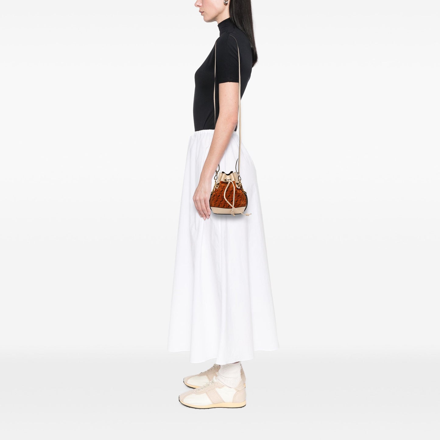 Fendi Mini Zucca Suede Mon Tresor Bucket Bag