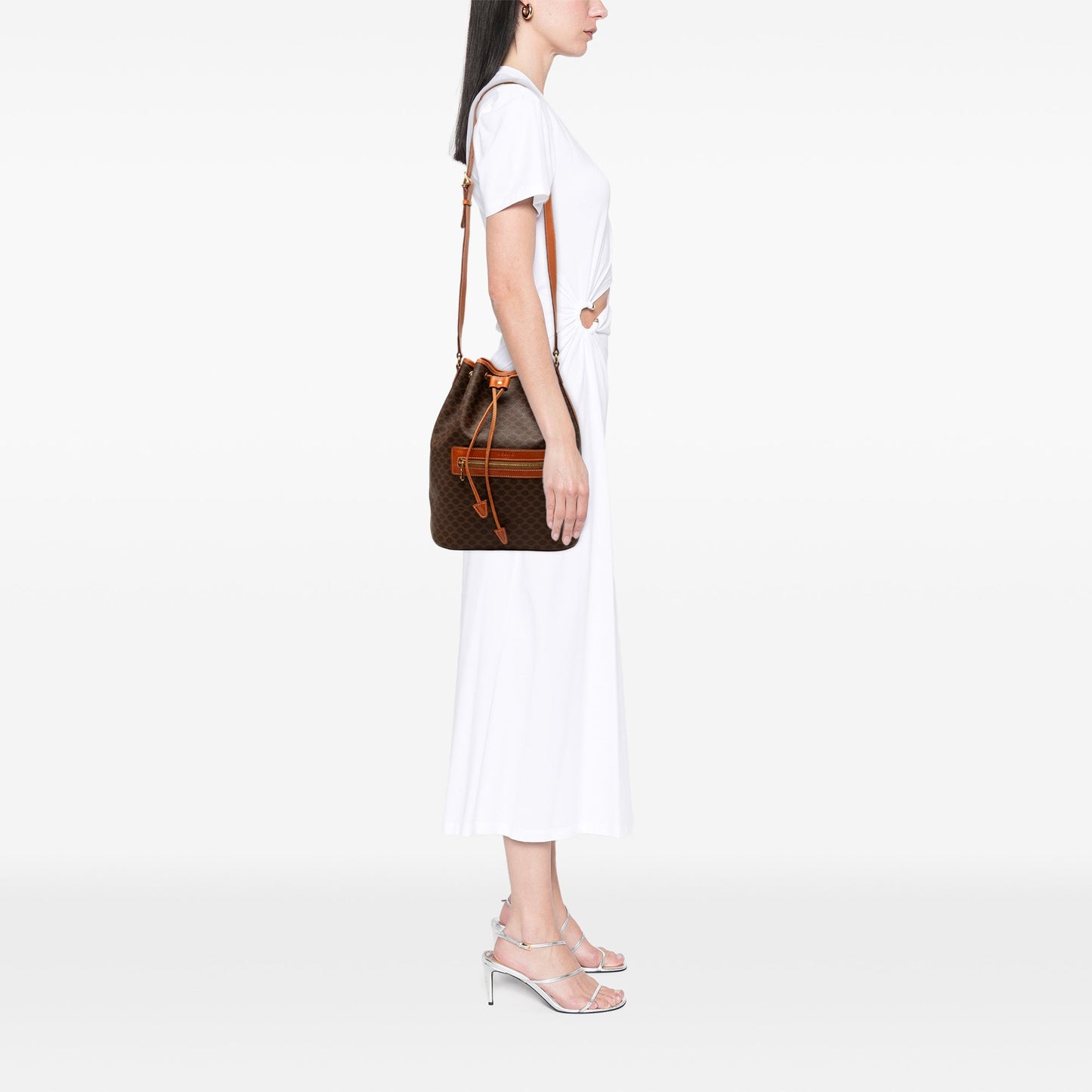 Celine Macadam Coated Canvas Drawstring Bucket Bag