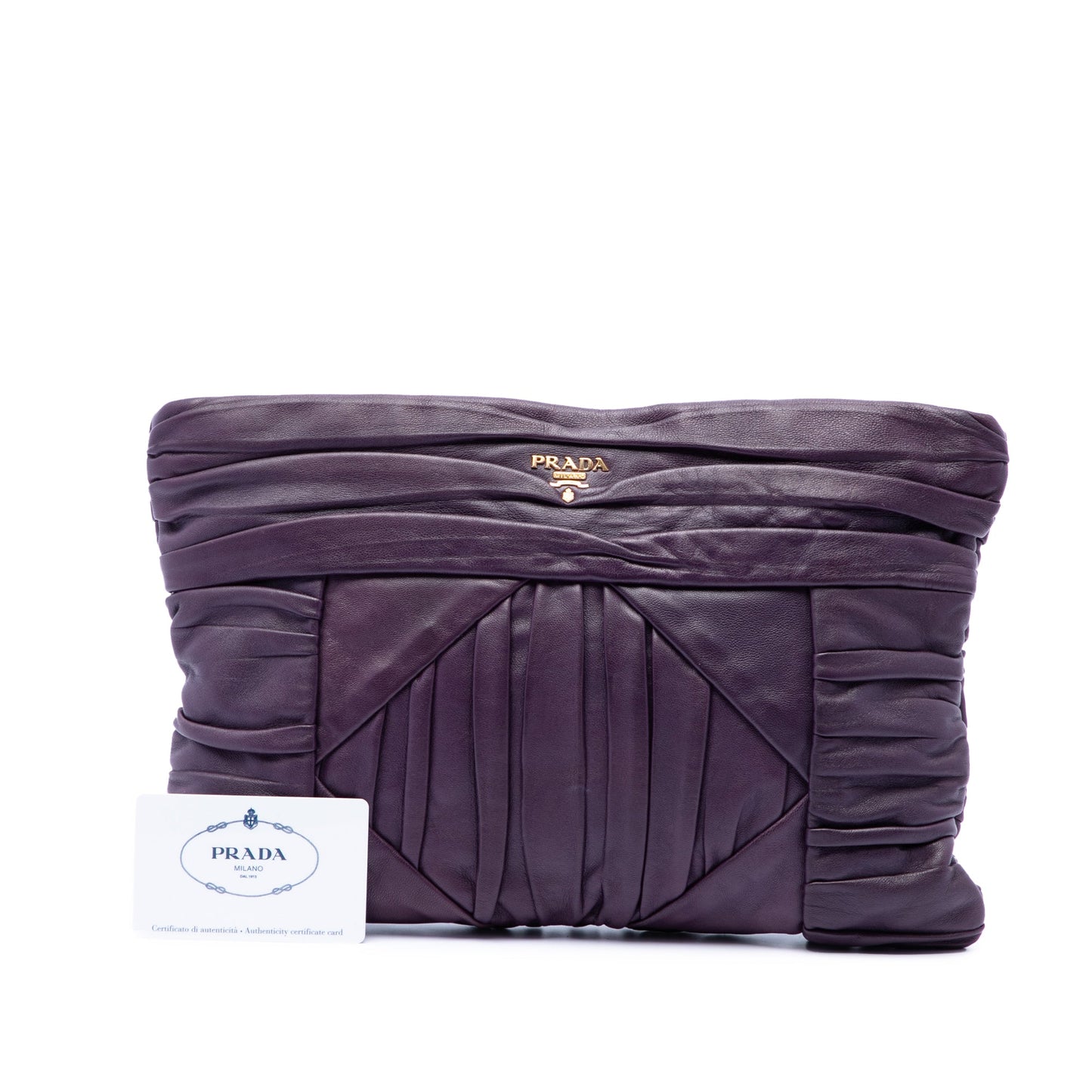 Prada Pleated Nappa Clutch