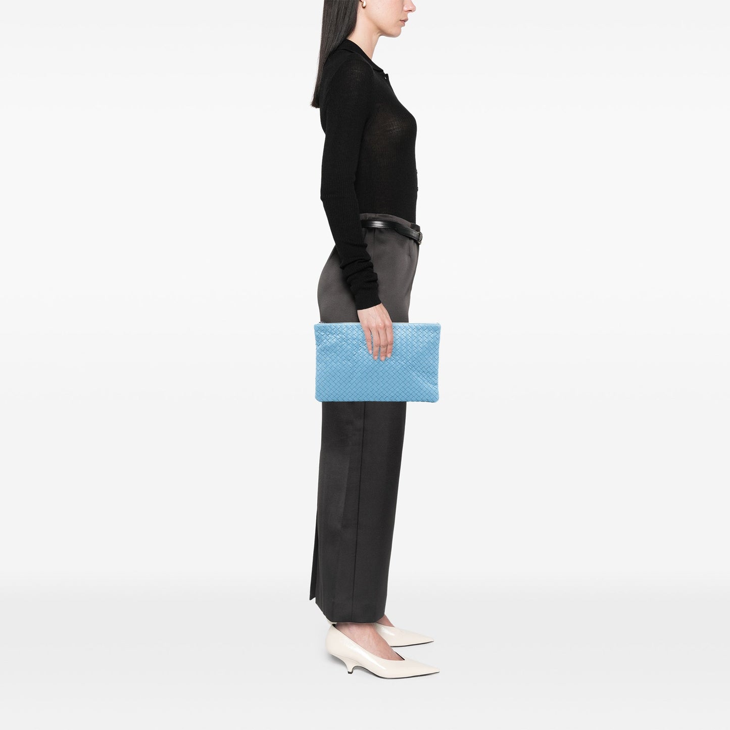 Bottega Veneta Medium Nappa Intrecciato Flat Pouch