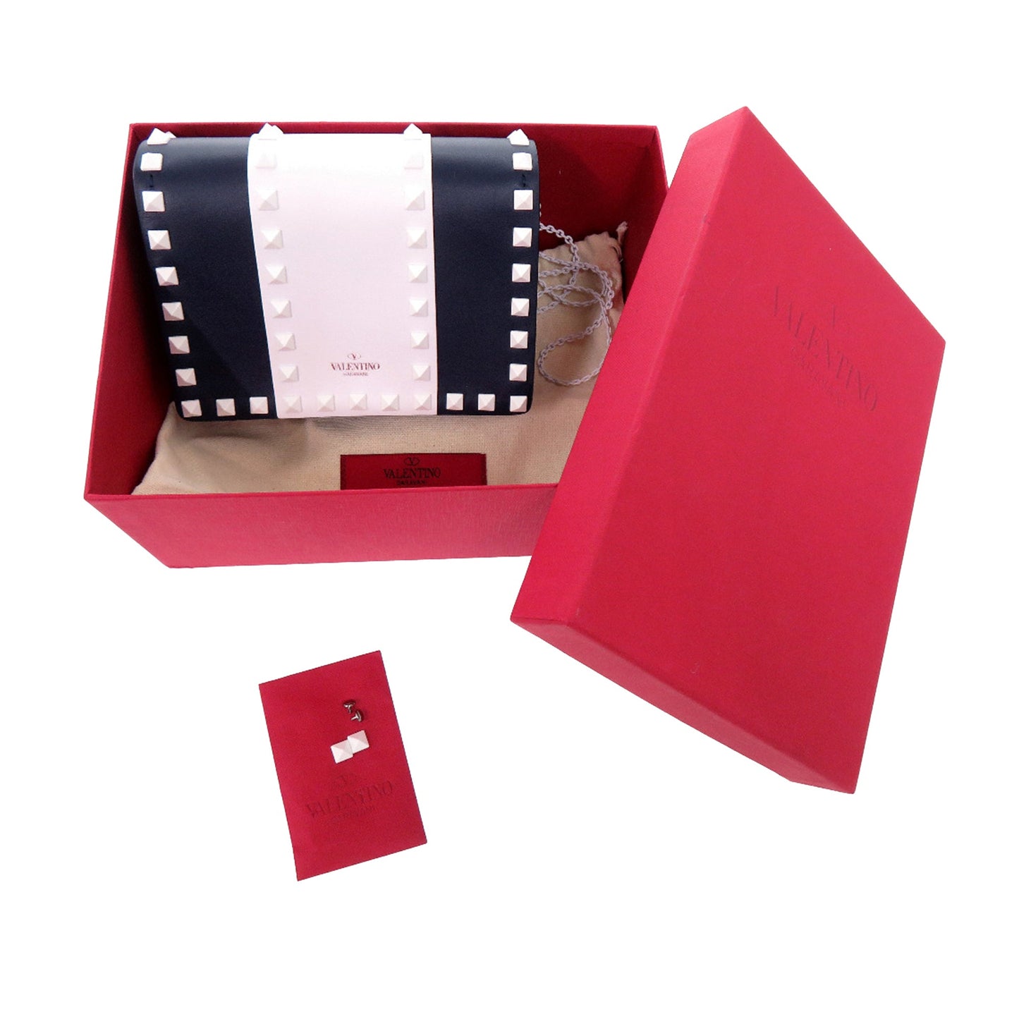 Valentino Smooth Calfskin Colorblock Free Rockstud Spike Crossbody