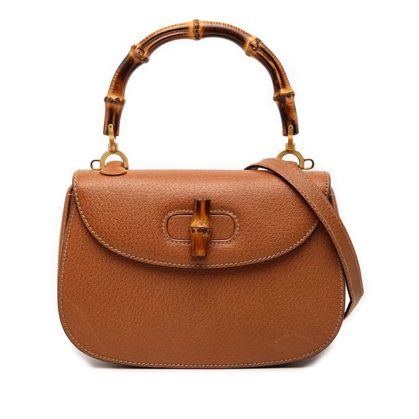 Gucci Small Calfskin Bamboo Top Handle Bag