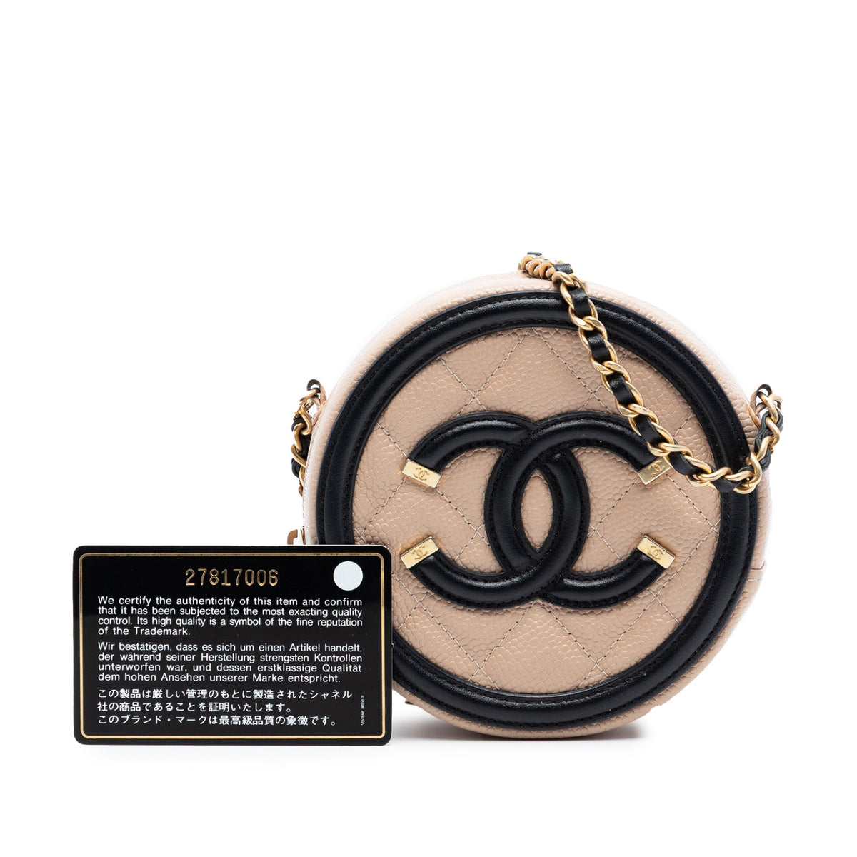 Chanel Caviar CC Filigree Round Crossbody