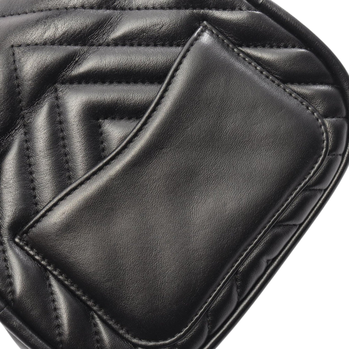 Chanel Mini Reverse Quilted Chevron Lambskin Round Satchel