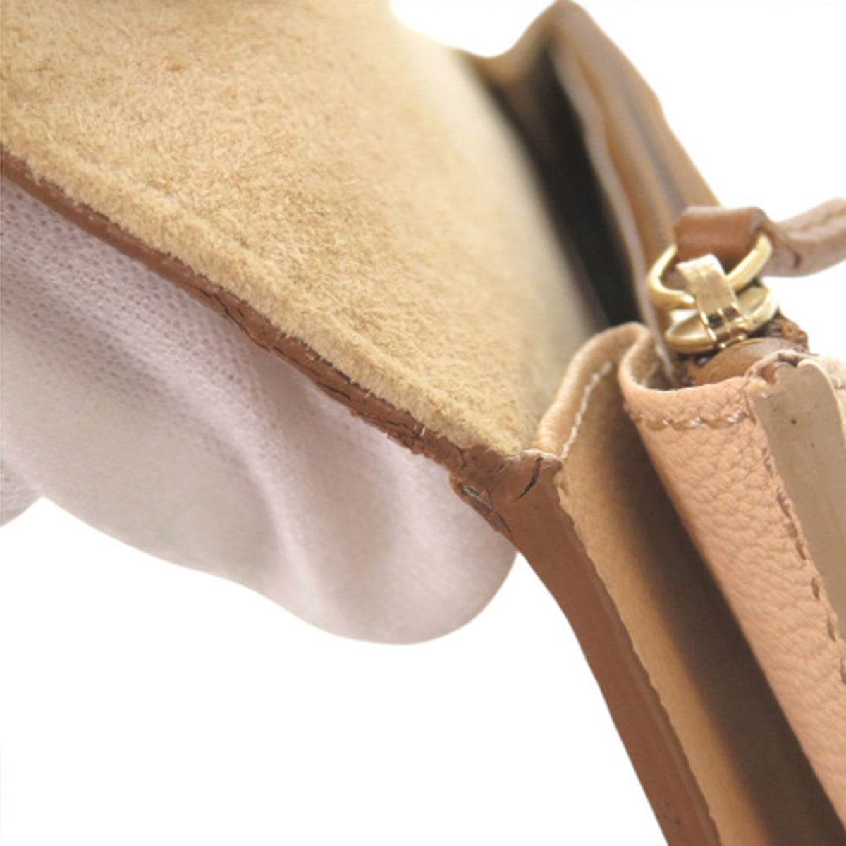 Fendi Bicolor Leather Chameleon Bustina Envelope Clutch — Beige