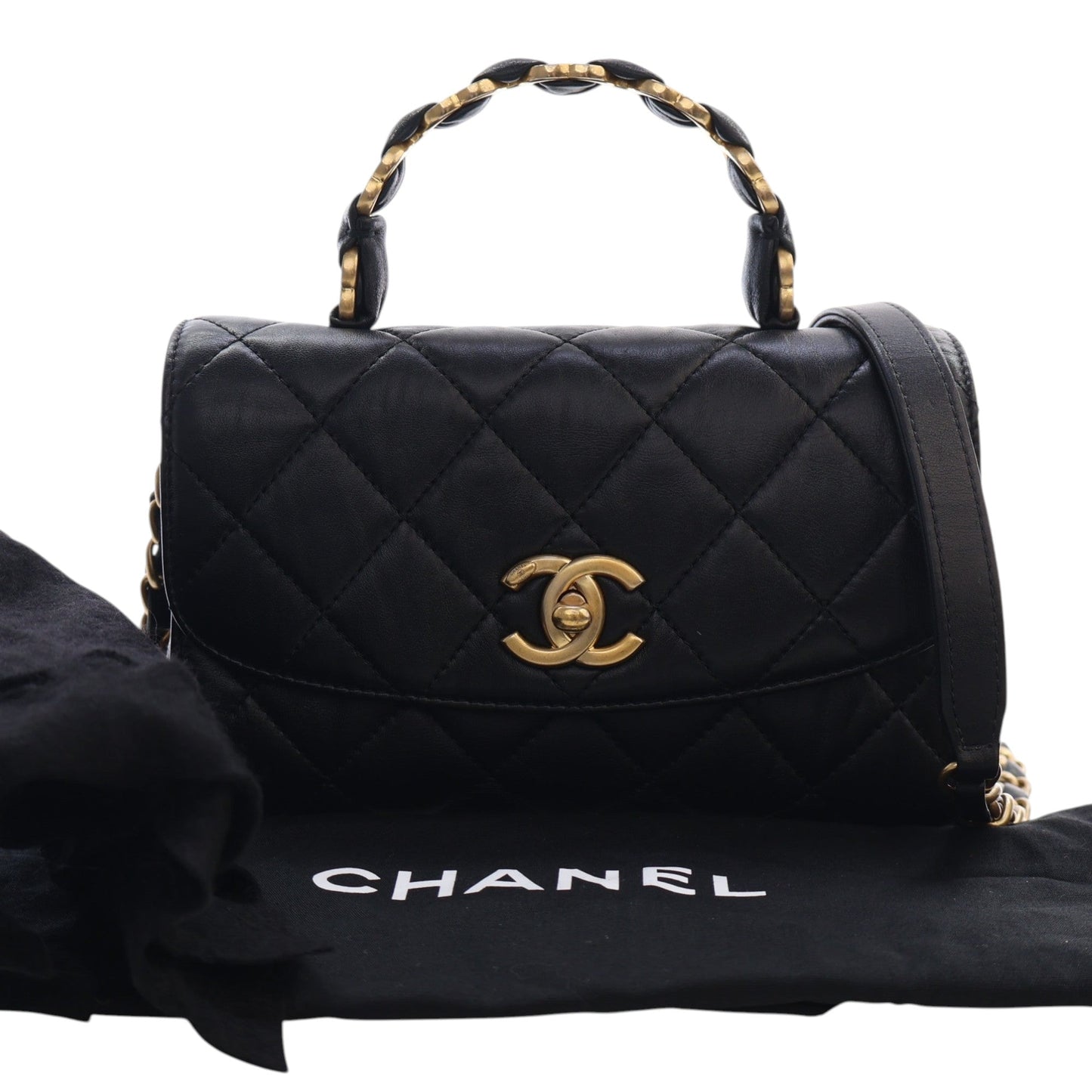 Chanel Mini CC Quilted Lambskin Links Top Handle Flap