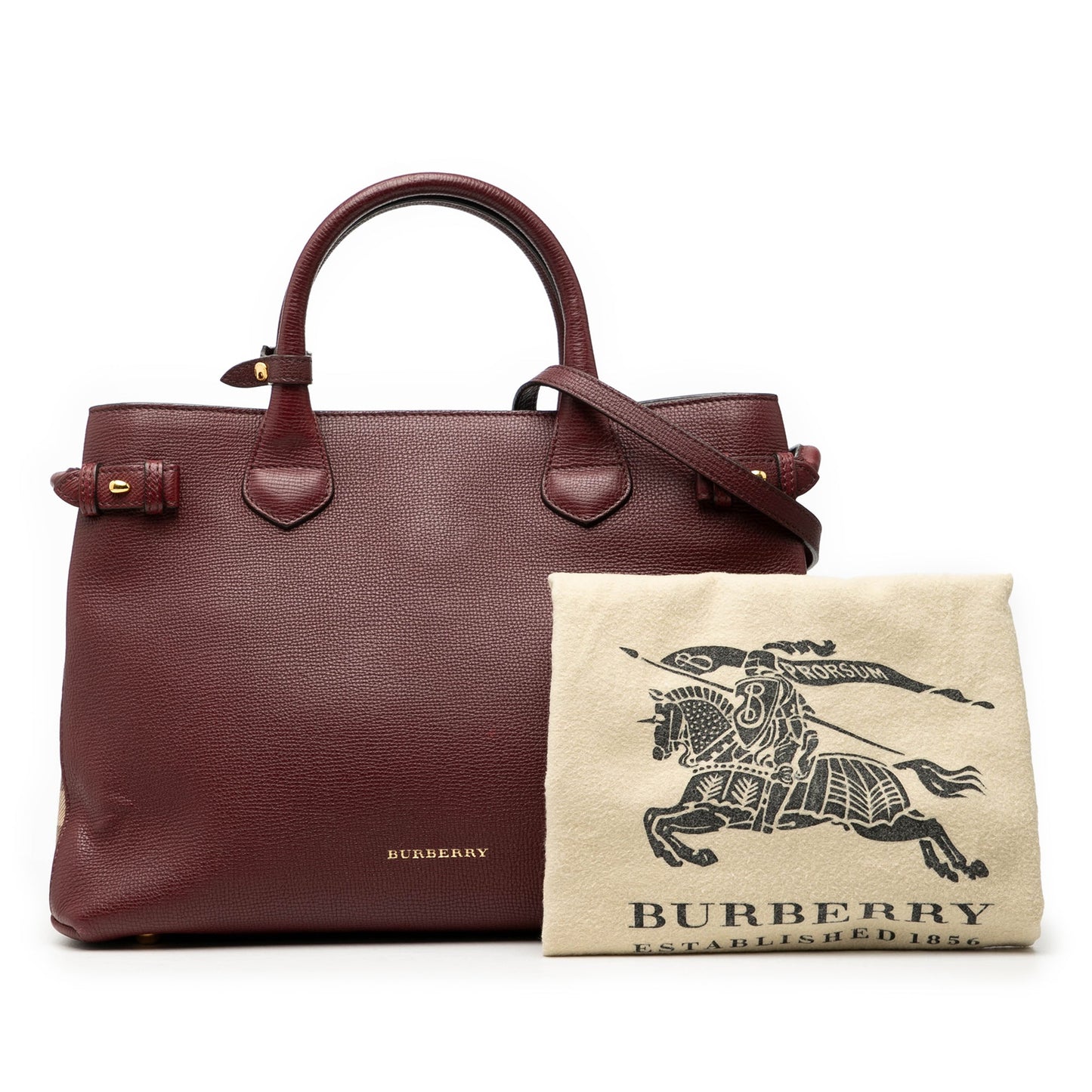 Burberry Medium Leather and House Check Banner Satchel