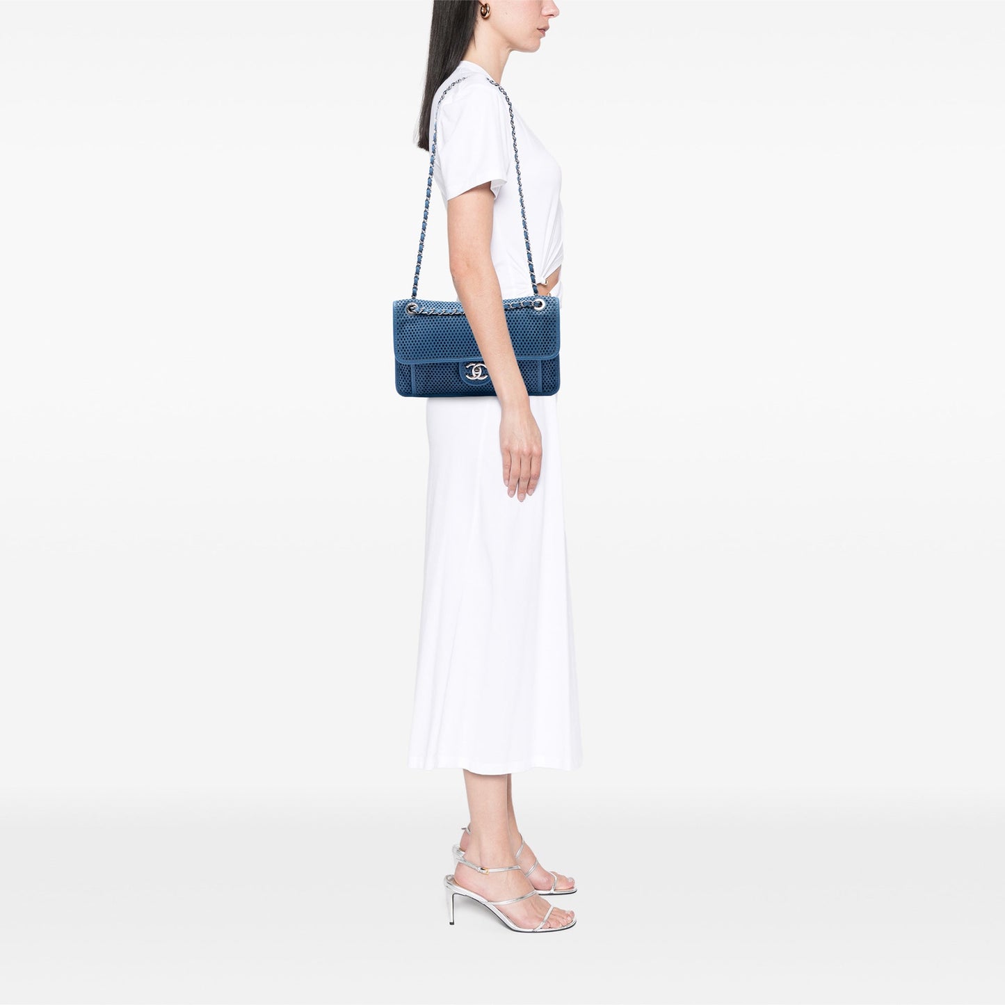 Chanel Medium Perforated Calfskin Up In The Air Flap