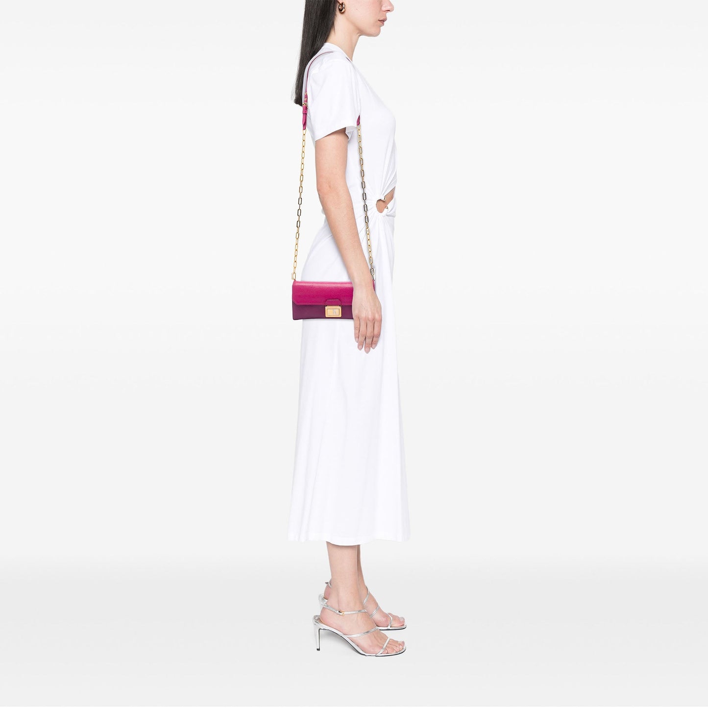 Miu Miu Bicolor Goatskin Madras Wallet on Chain