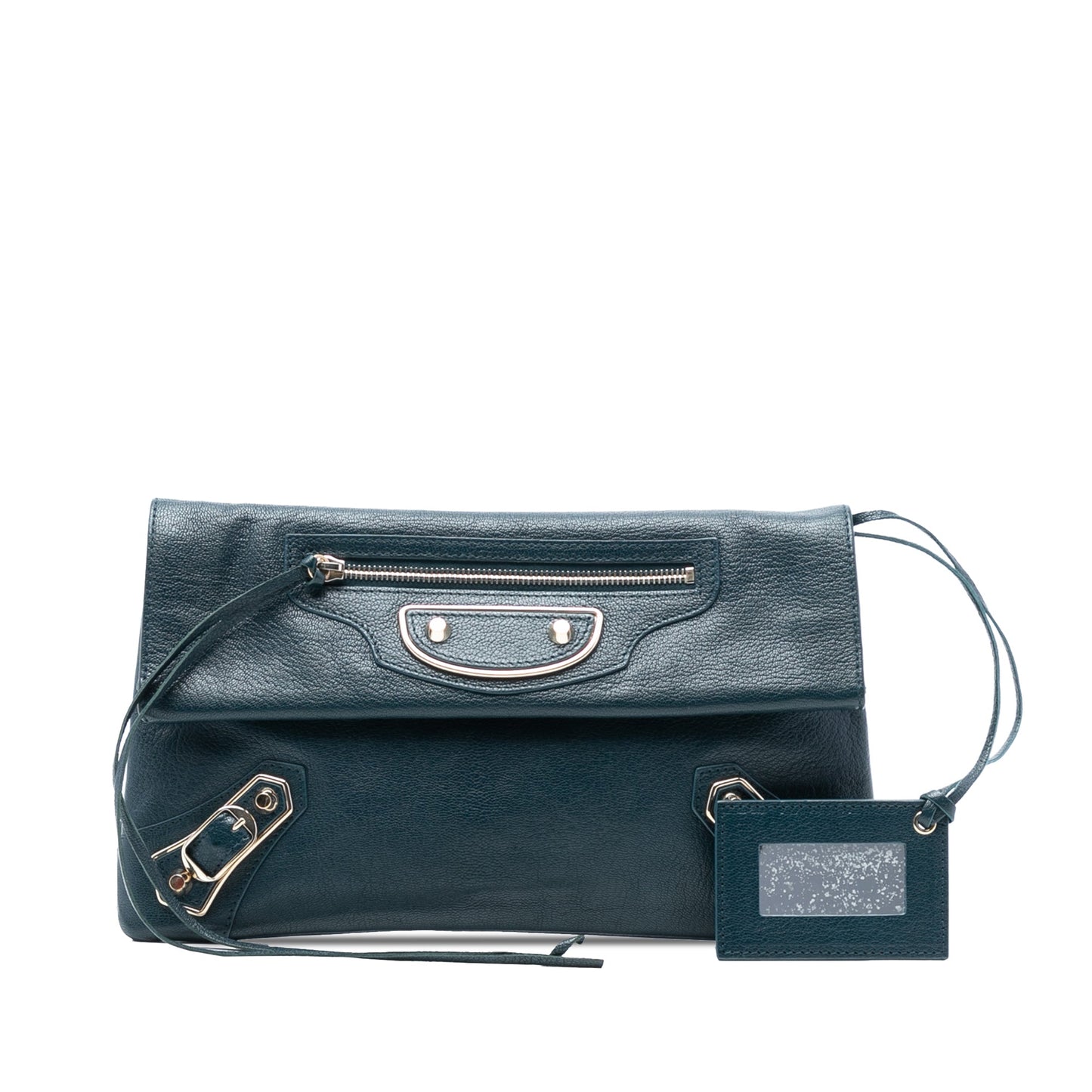 Balenciaga Chevre Motocross Classic Metallic Edge Envelope Clutch