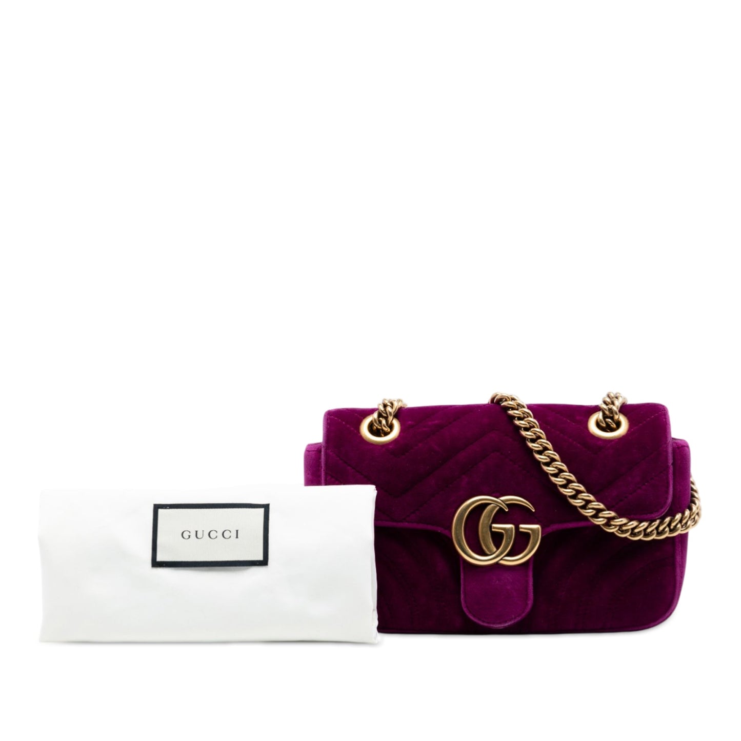 Gucci Small GG Marmont Matelasse Velvet Shoulder Bag