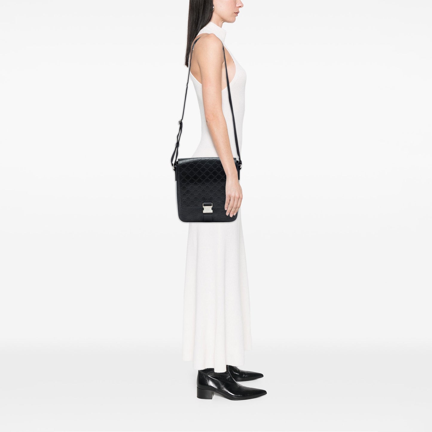 Gucci Guccissima Flap Messenger Bag