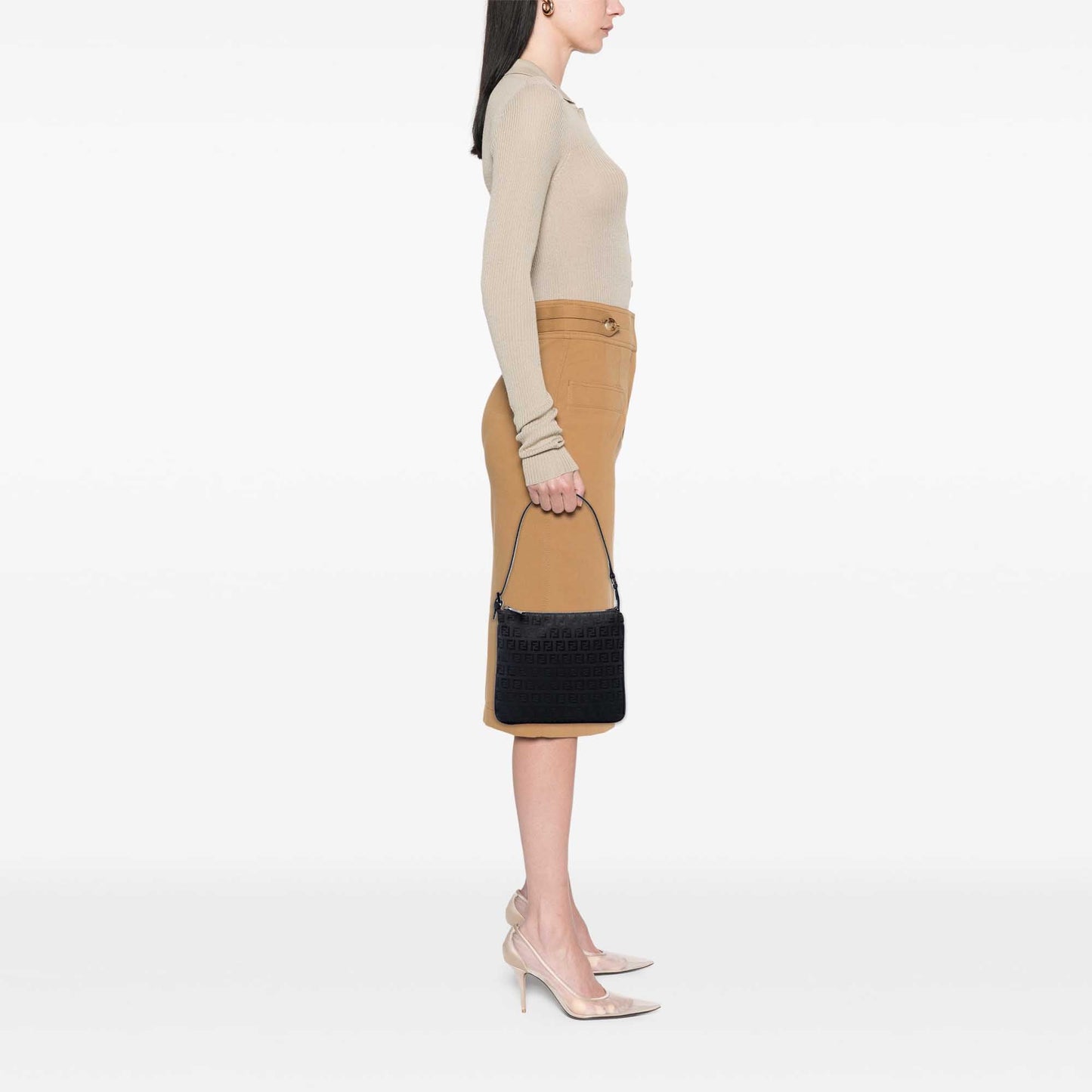 Fendi Zucchino Canvas Shoulder Bag