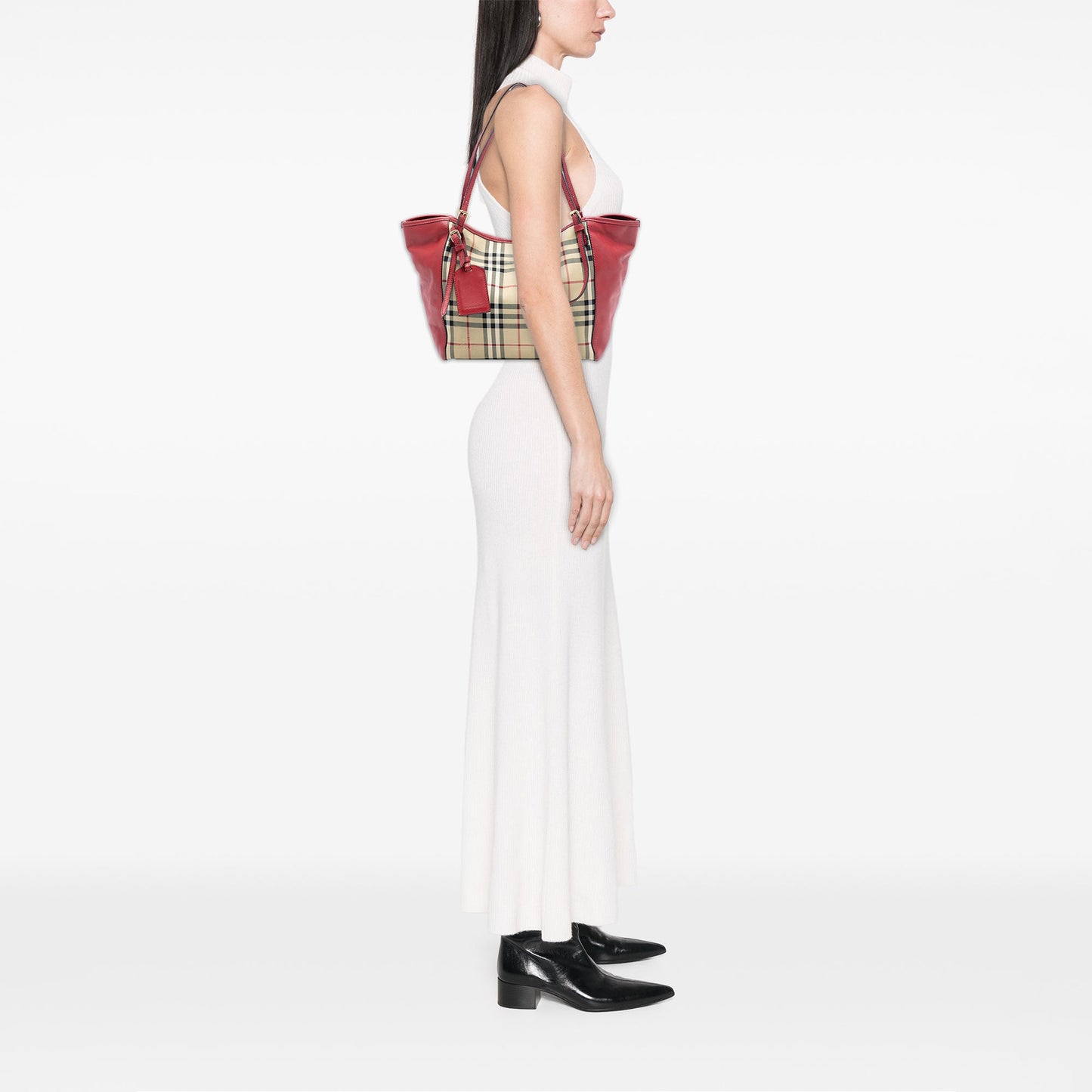 Burberry Small Haymarket Check Canvas and Leather Canterbury Tote