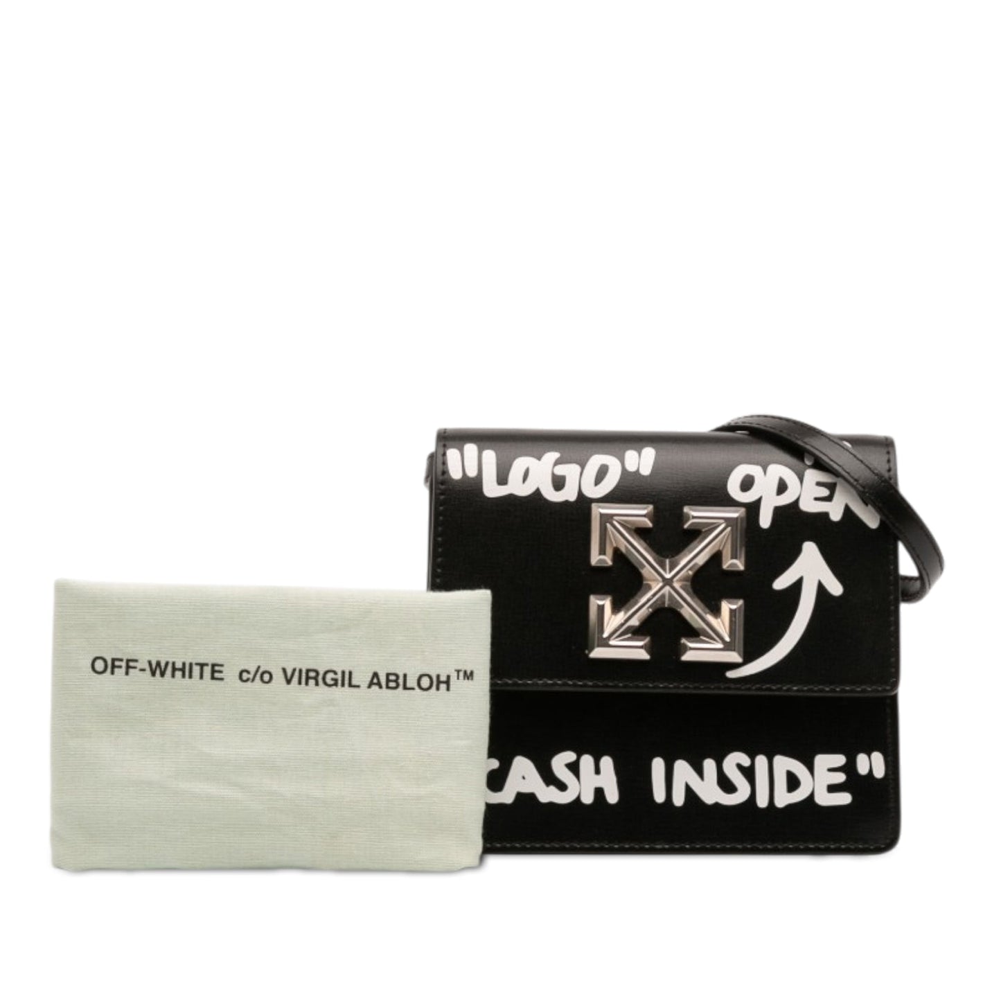 Off-White Glazed Calfskin Cash Inside Jitney 0.7 Bag