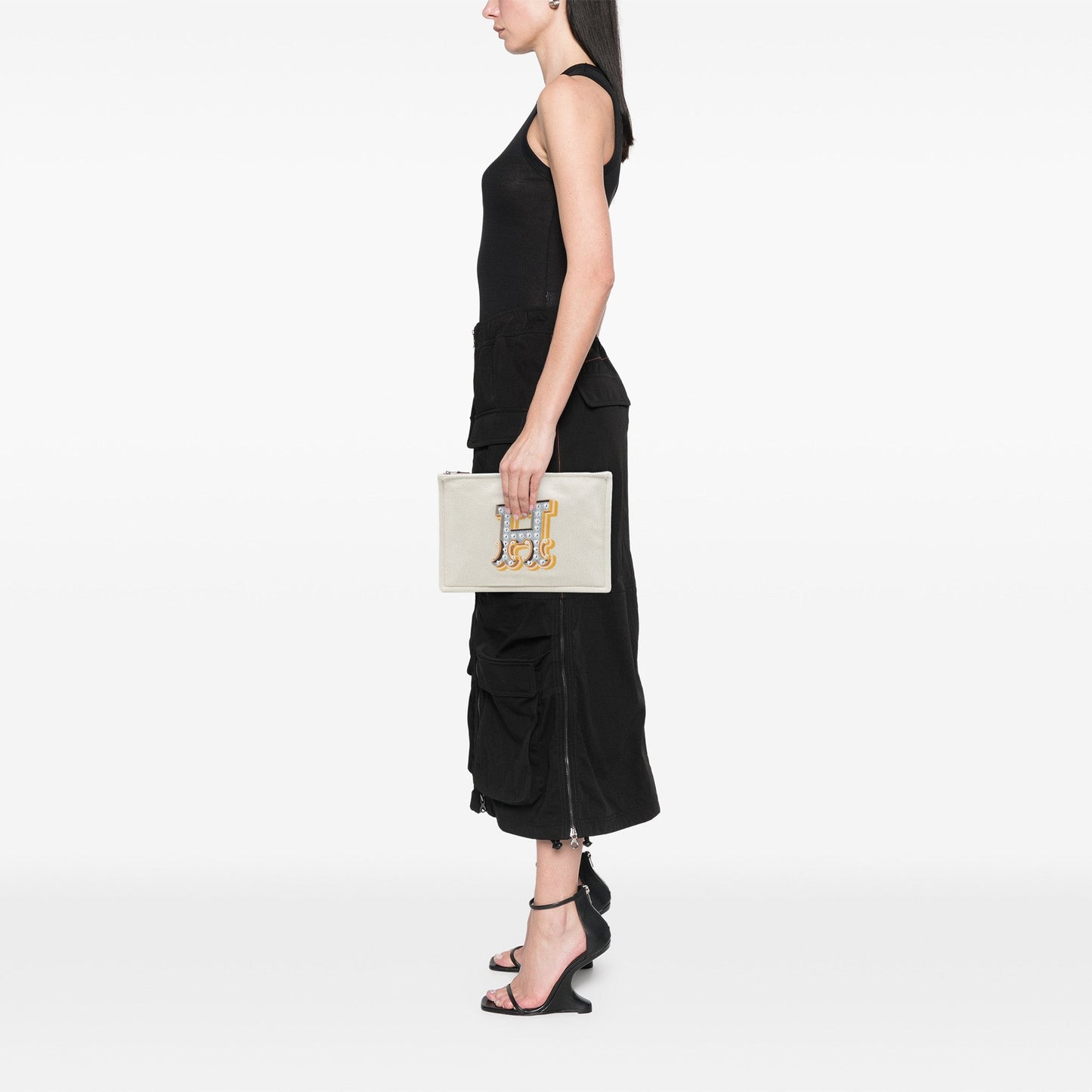 H Canvas Embroidered Electrique Flat Case