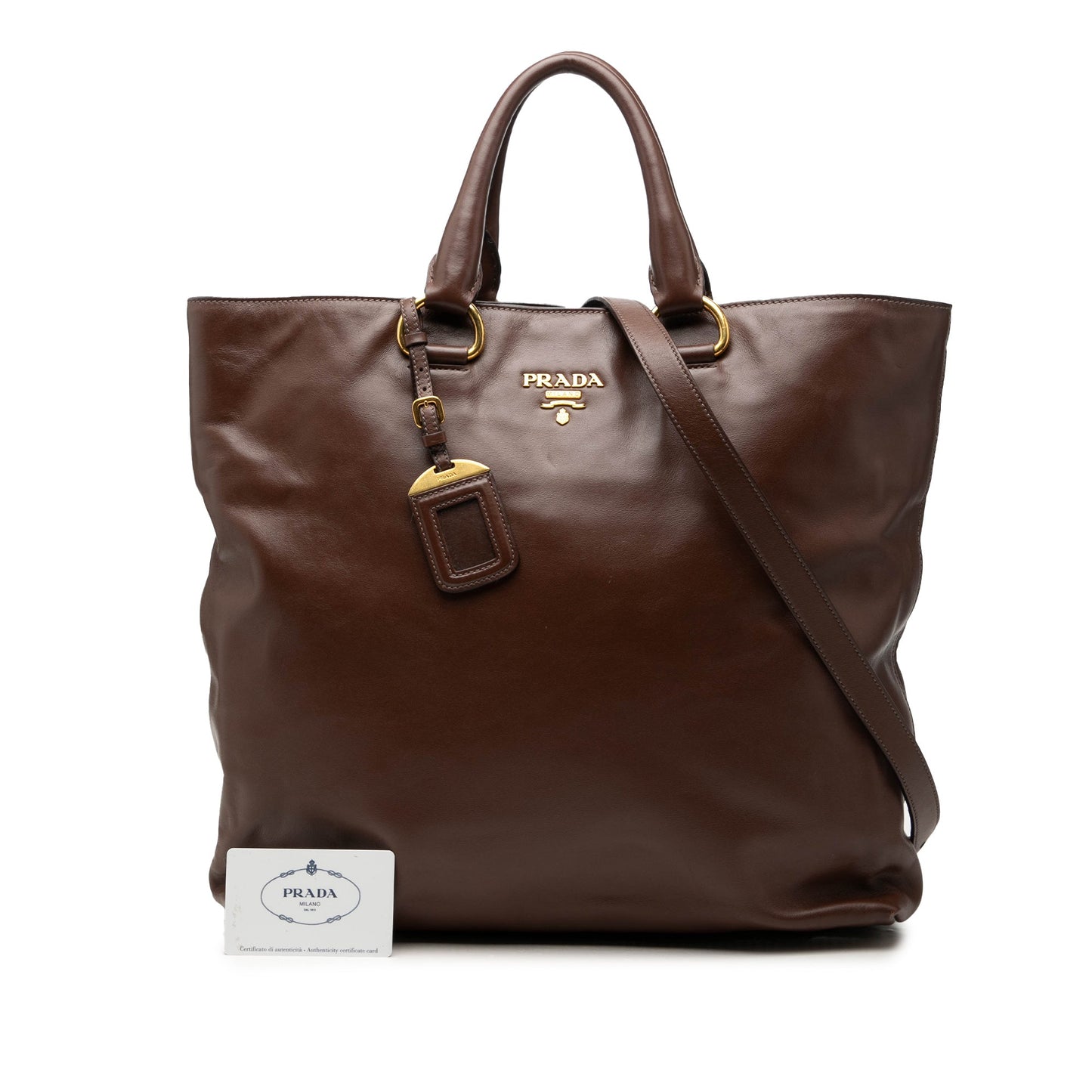 Prada Soft Calf Open Convertible Tote