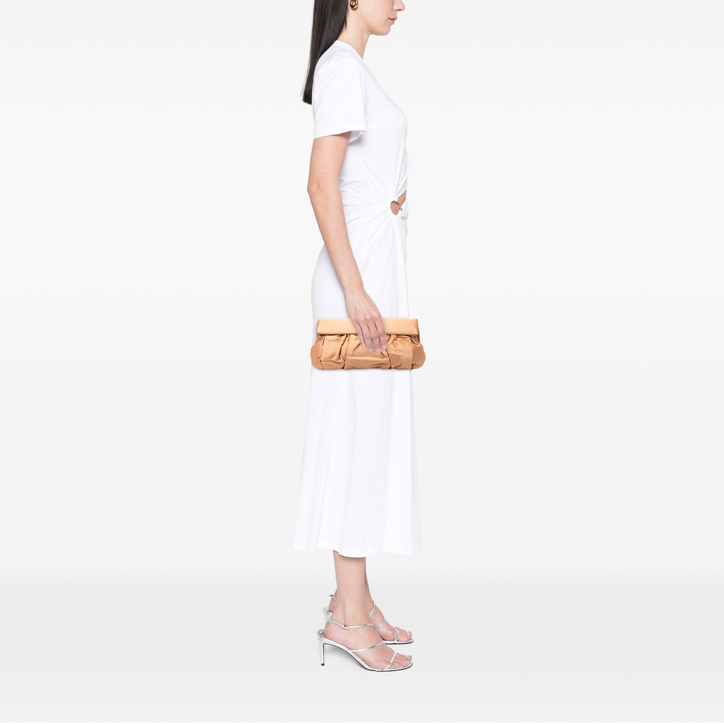 Miu Miu Pleated Satin Flap Clutch