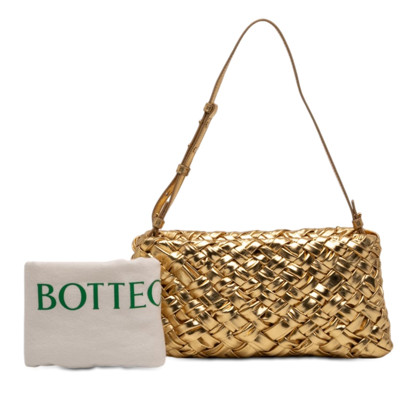 Bottega Veneta Metallic Lambskin Intrecciato Kalimero Cha Cha Shoulder Bag