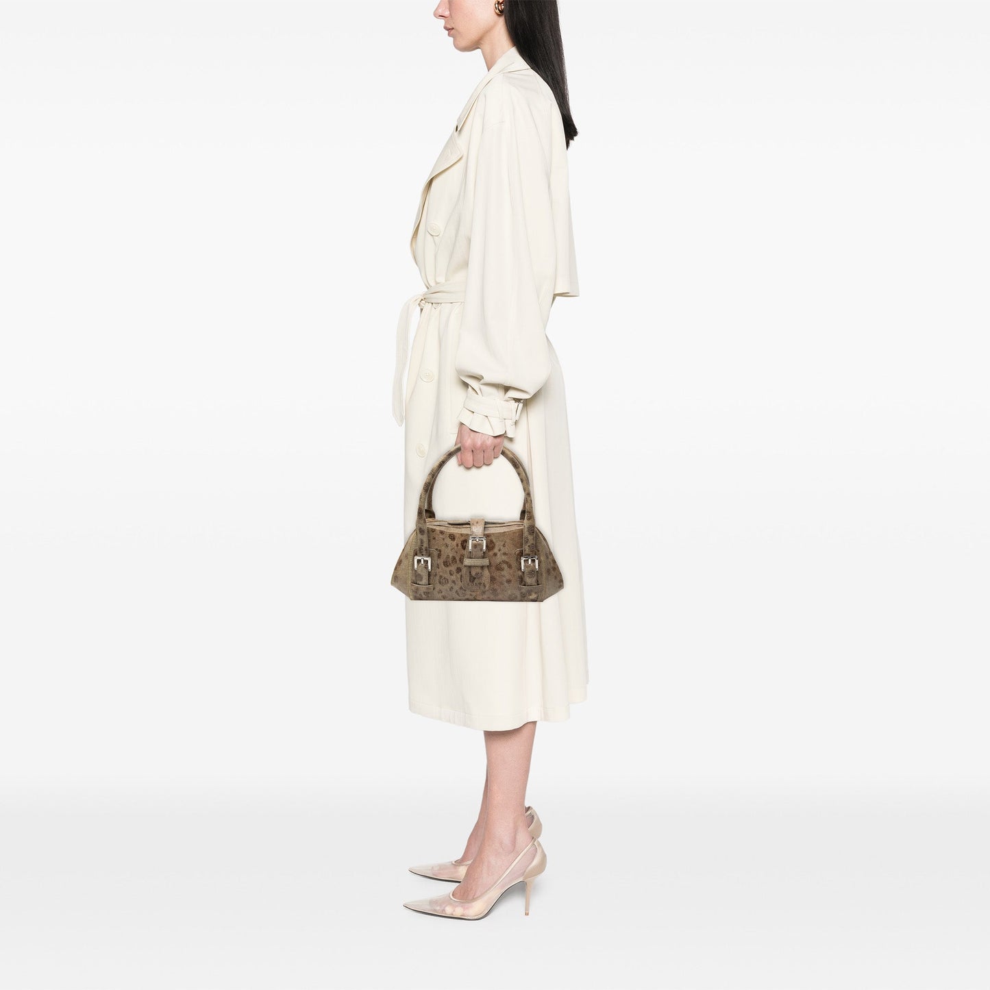 Leopard Printed Leather Senda Handbag