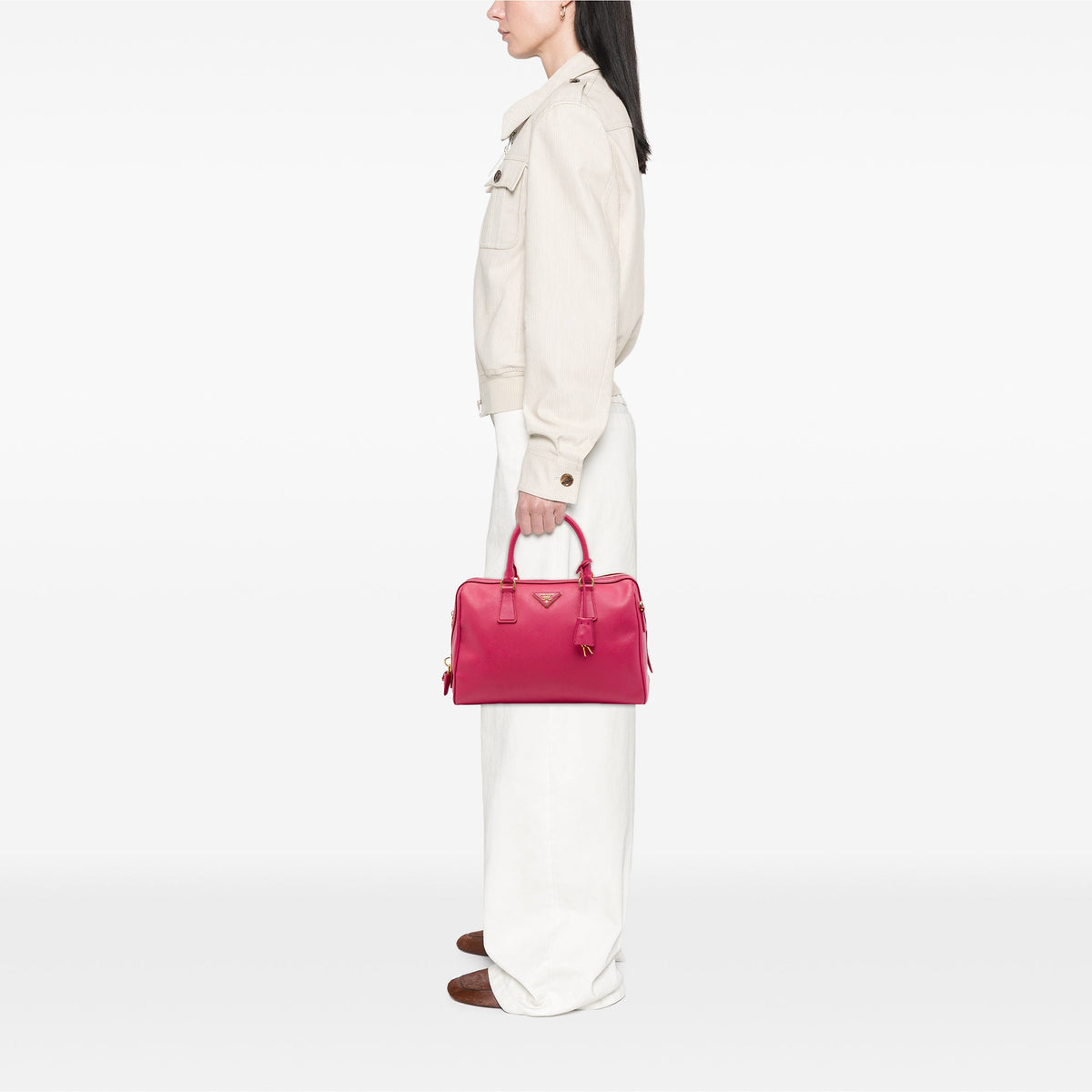 Prada Saffiano Lux Convertible Bowler Bag