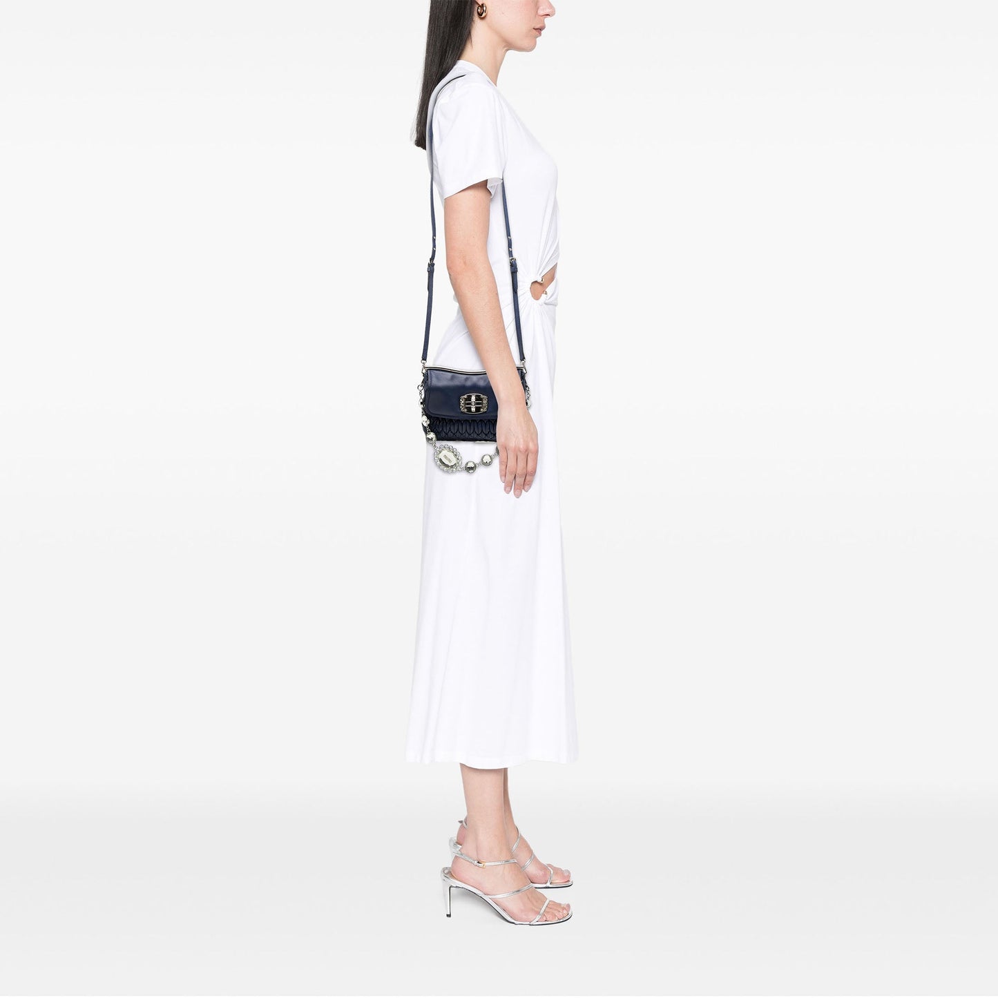 Miu Miu Matelasse Nappa Crystal Frame Flap Satchel