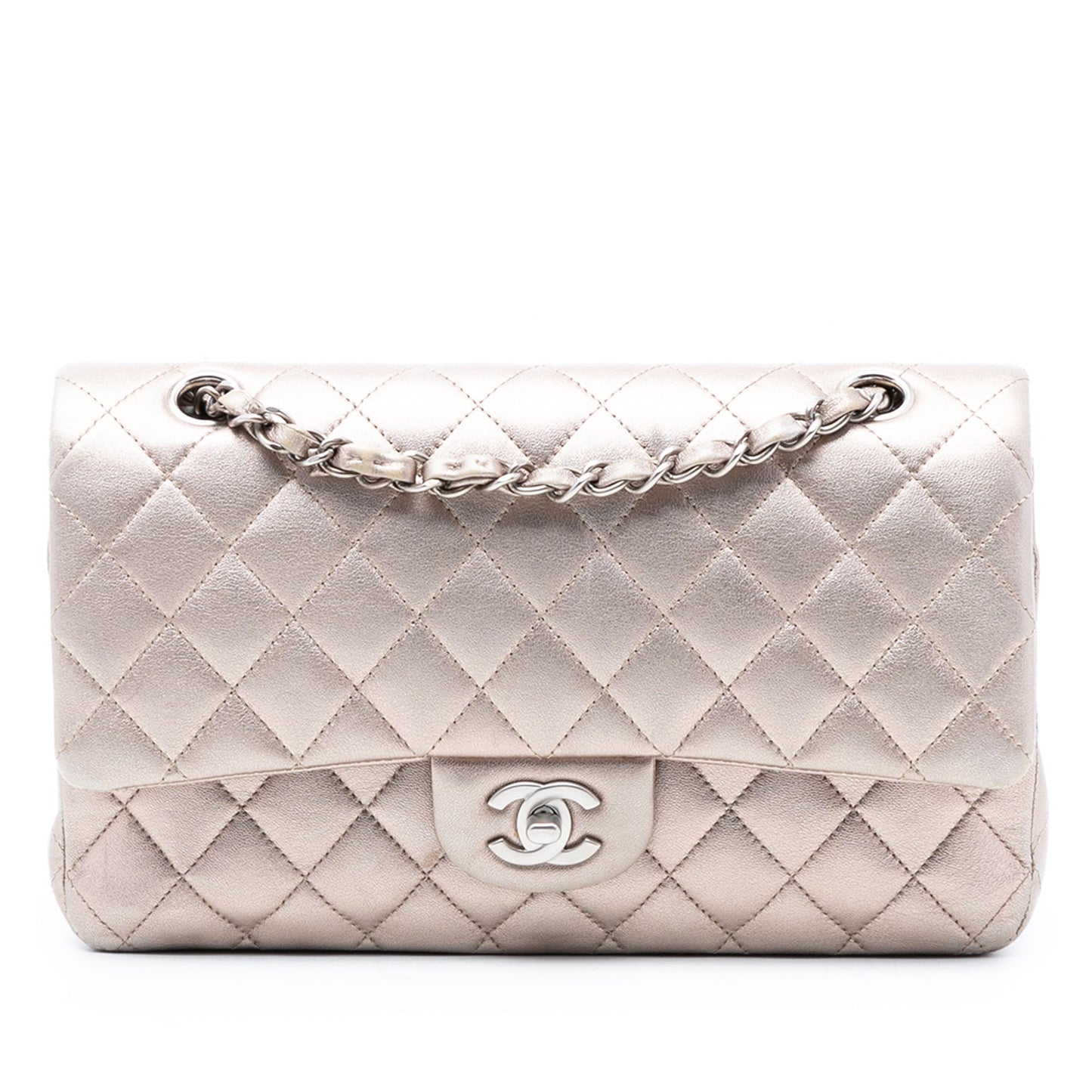 Chanel Medium Classic Metallic Lambskin Double Flap