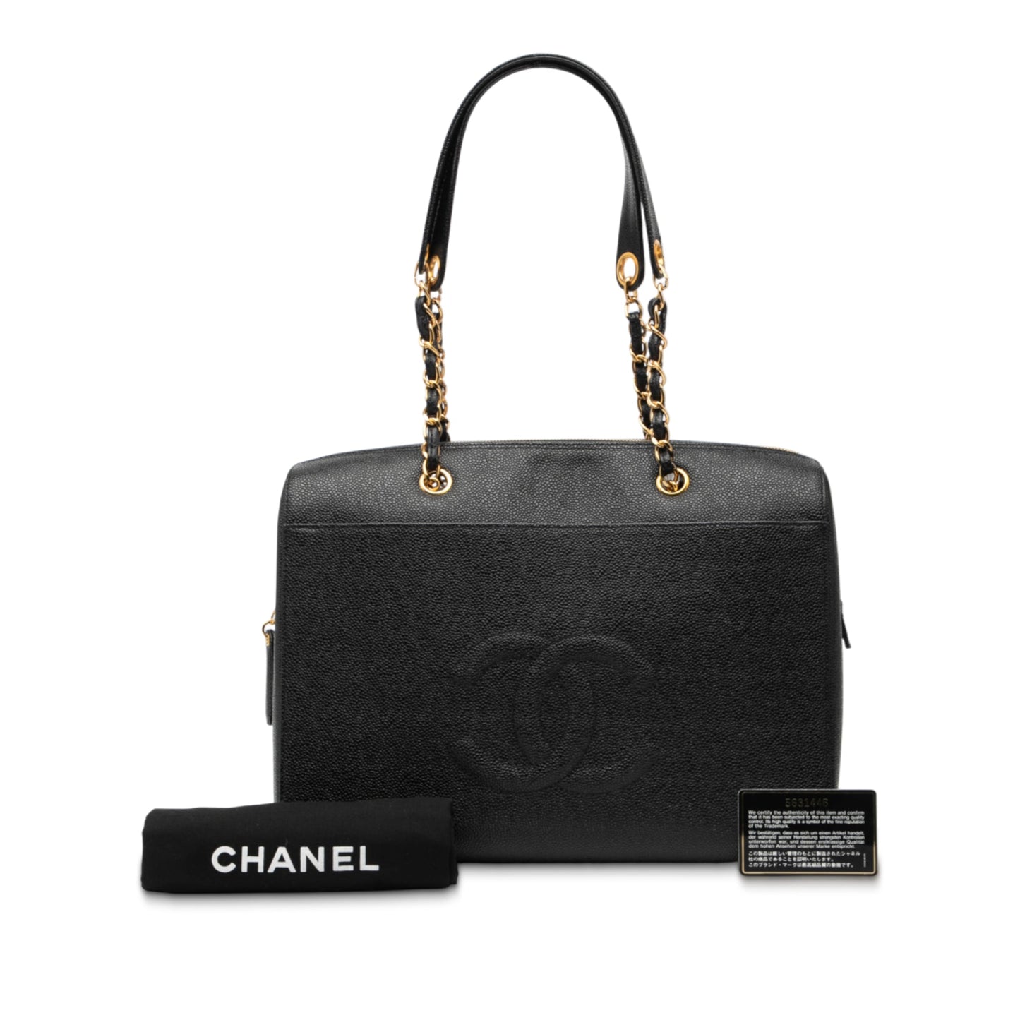 Chanel CC Caviar Front Pocket Chain Tote