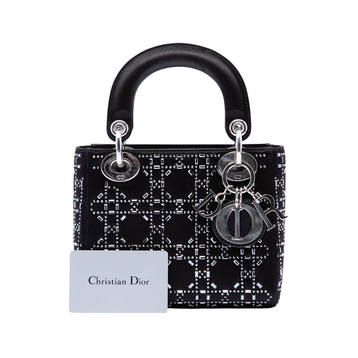 Dior Mini Satin Cannage Crystal Embellished Lady Dior