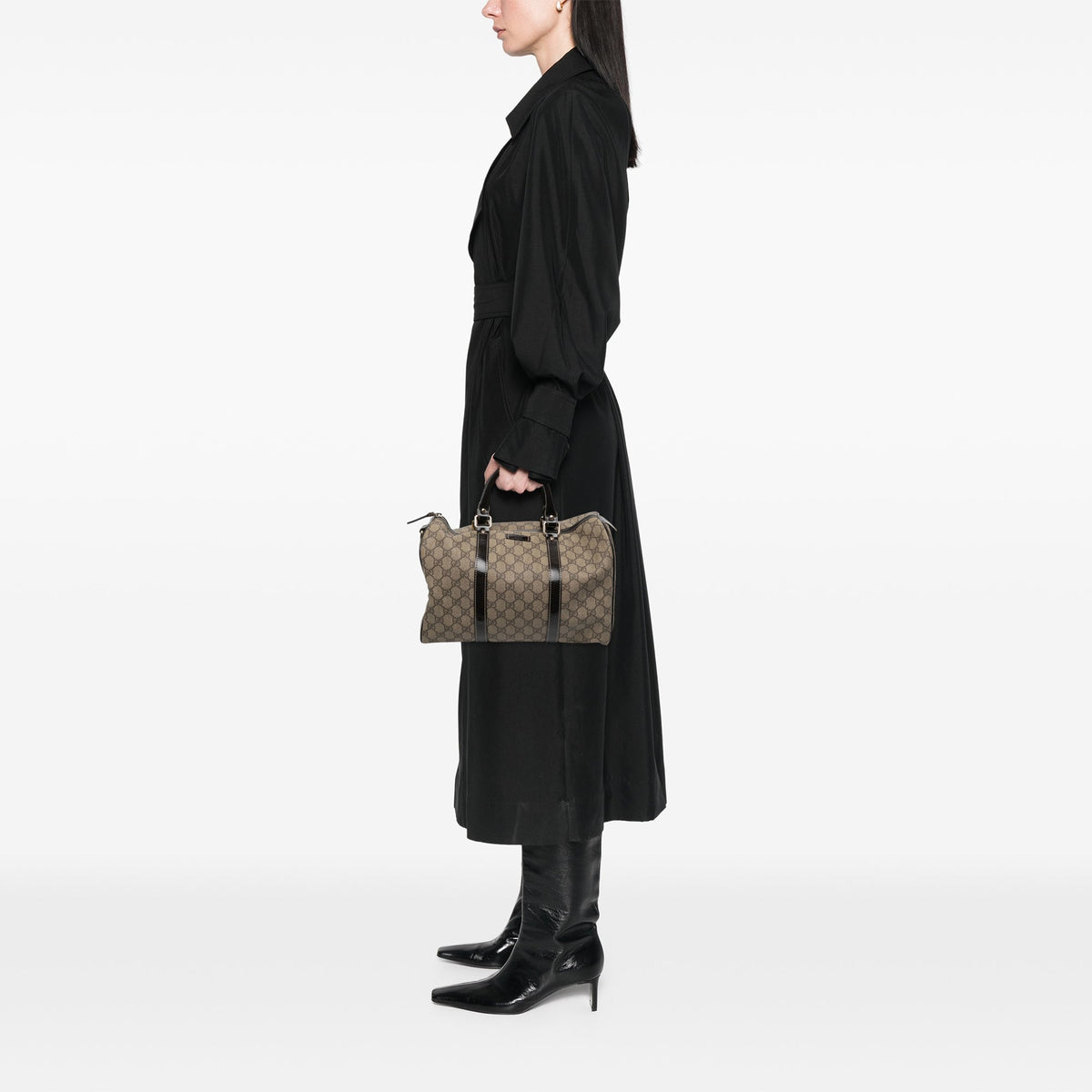Gucci Medium GG Supreme Joy Boston Bag — Beige