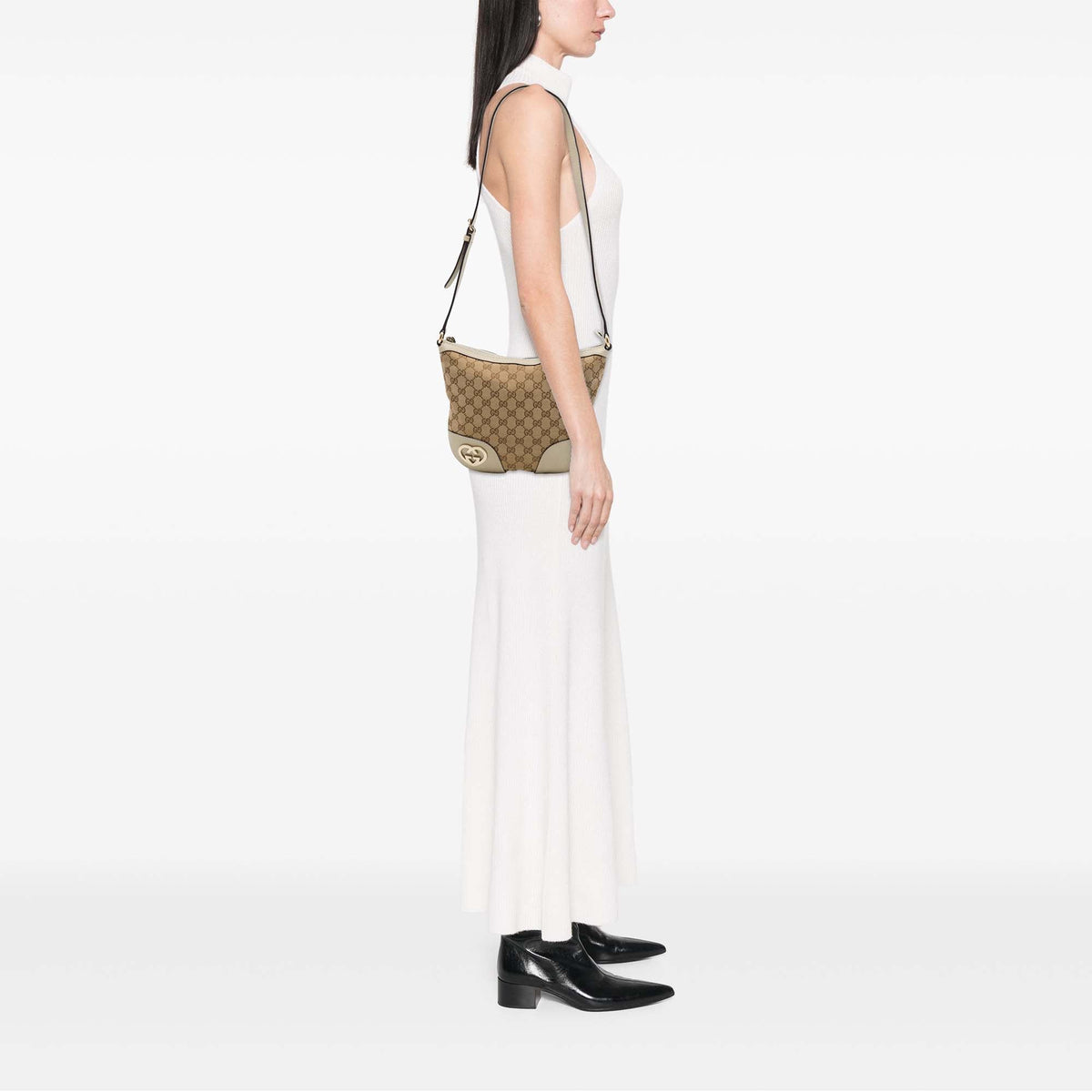 Gucci GG Canvas Lovely Crossbody — Beige