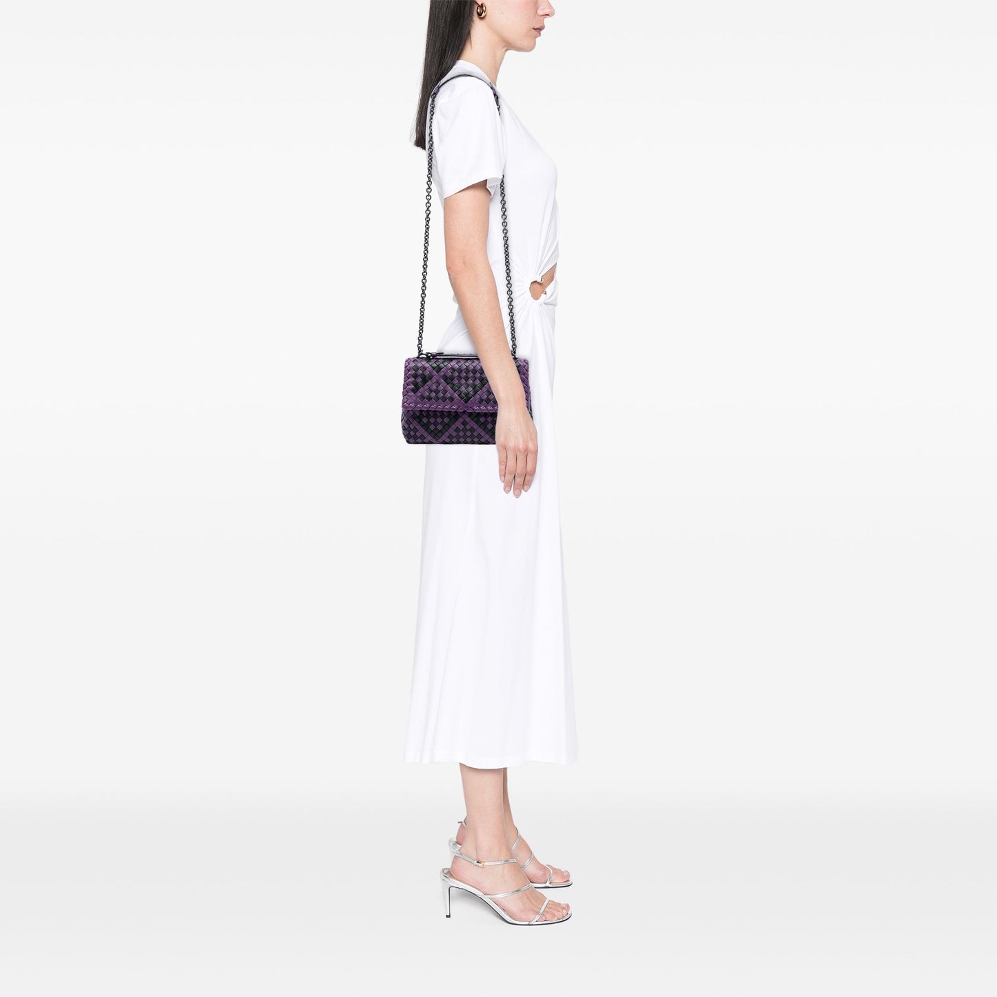 Bottega Veneta Small Bicolor Nappa Intrecciato Olimpia Shoulder Bag