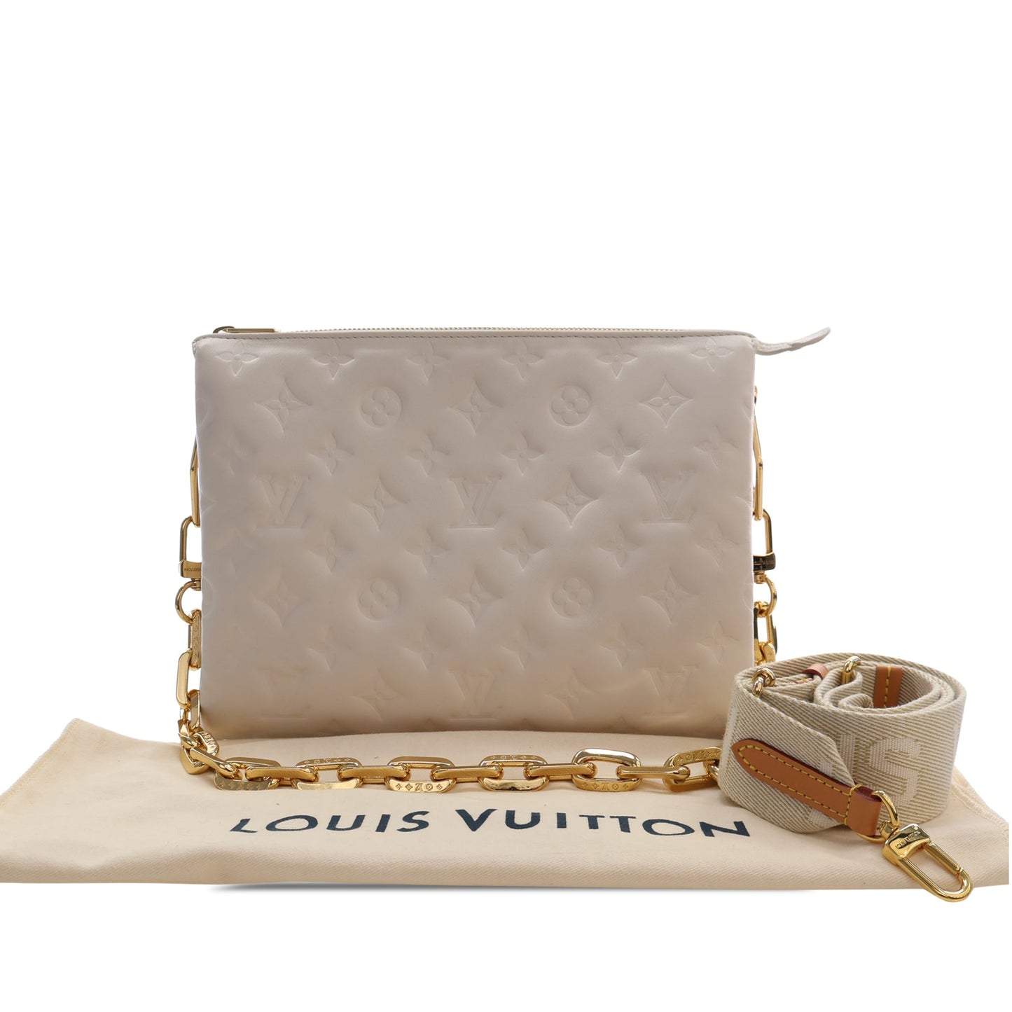 Louis Vuitton Monogram Embossed Puffy Lambskin Coussin PM